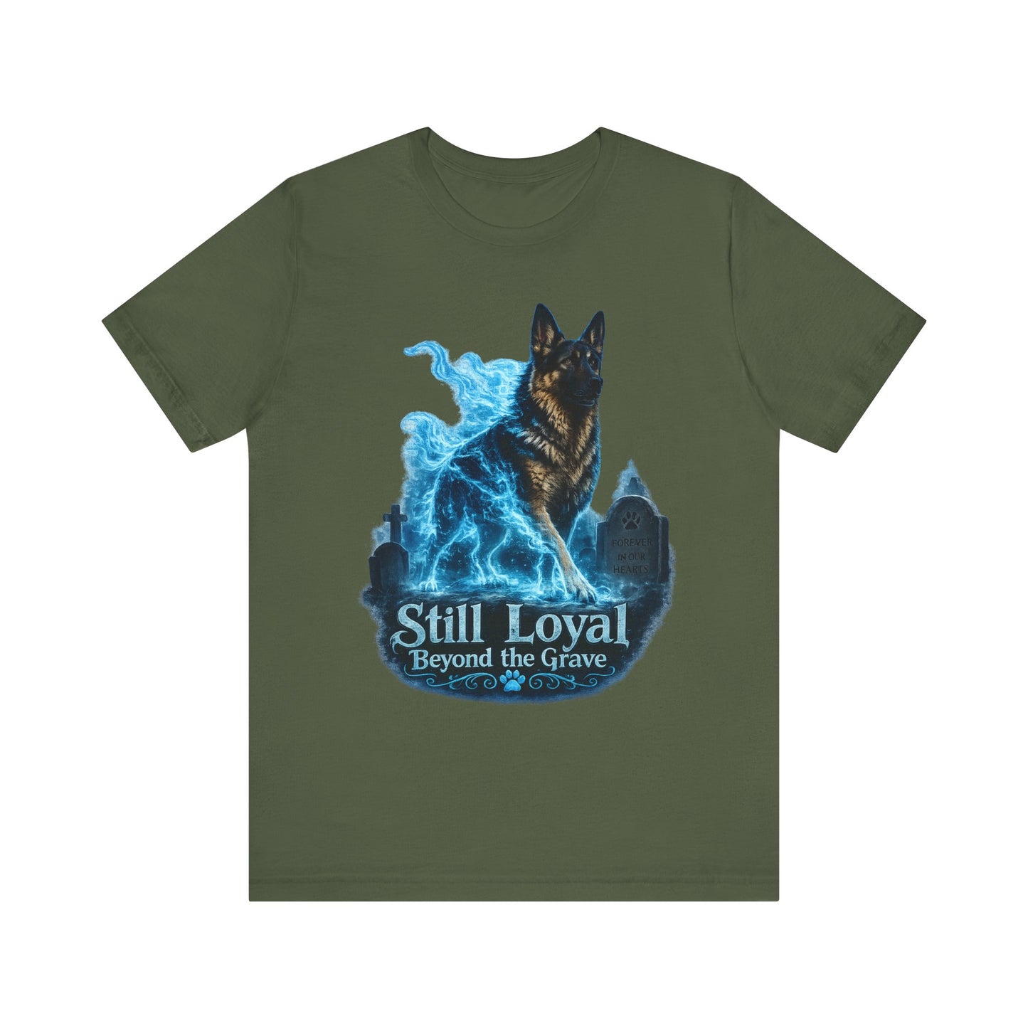 Ghost German Shepherd Shirt | Still Loyal Beyond the Grave | Gothic Halloween Dog T-Shirt