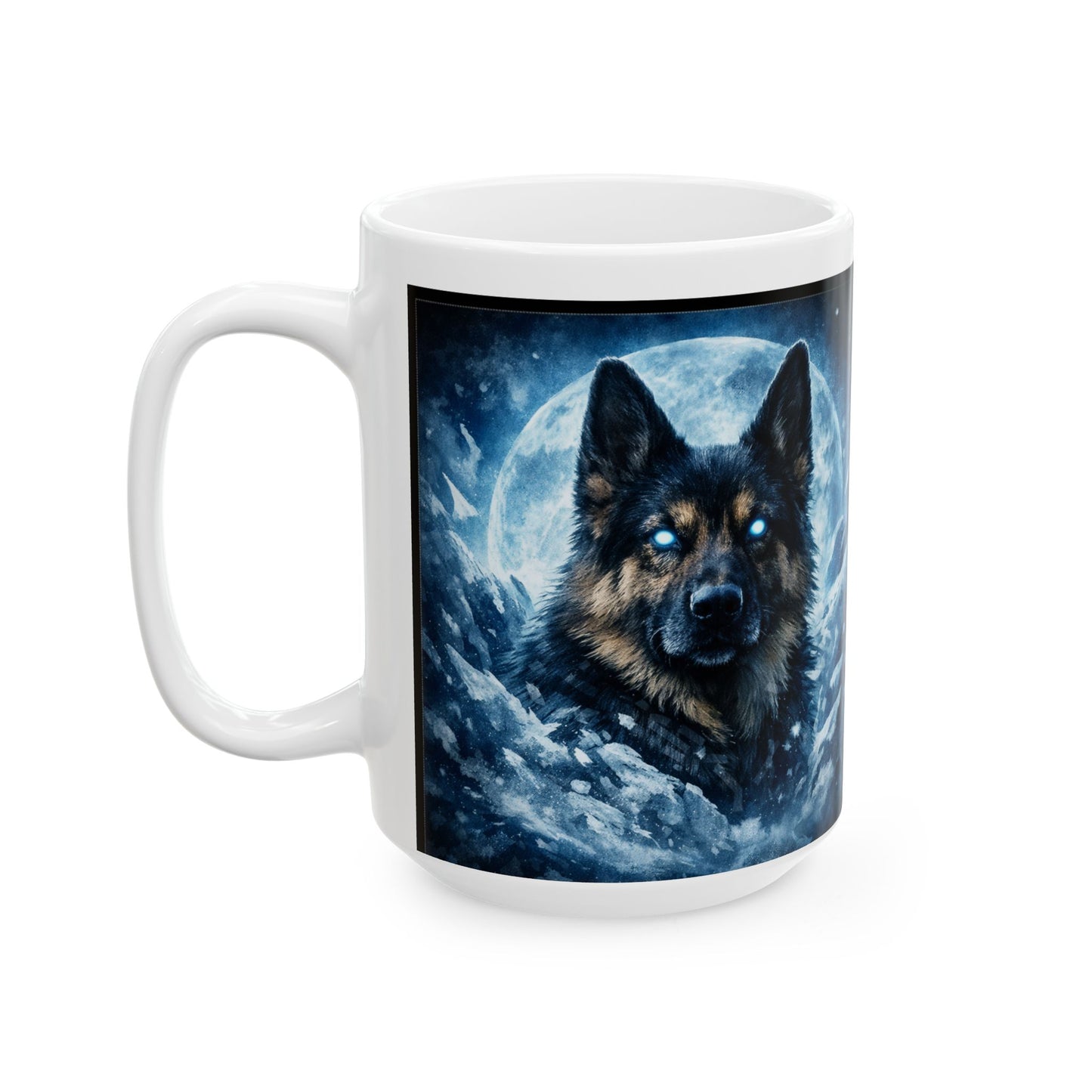 German Shepherd Moon Painting Mug | Ceramic Mug