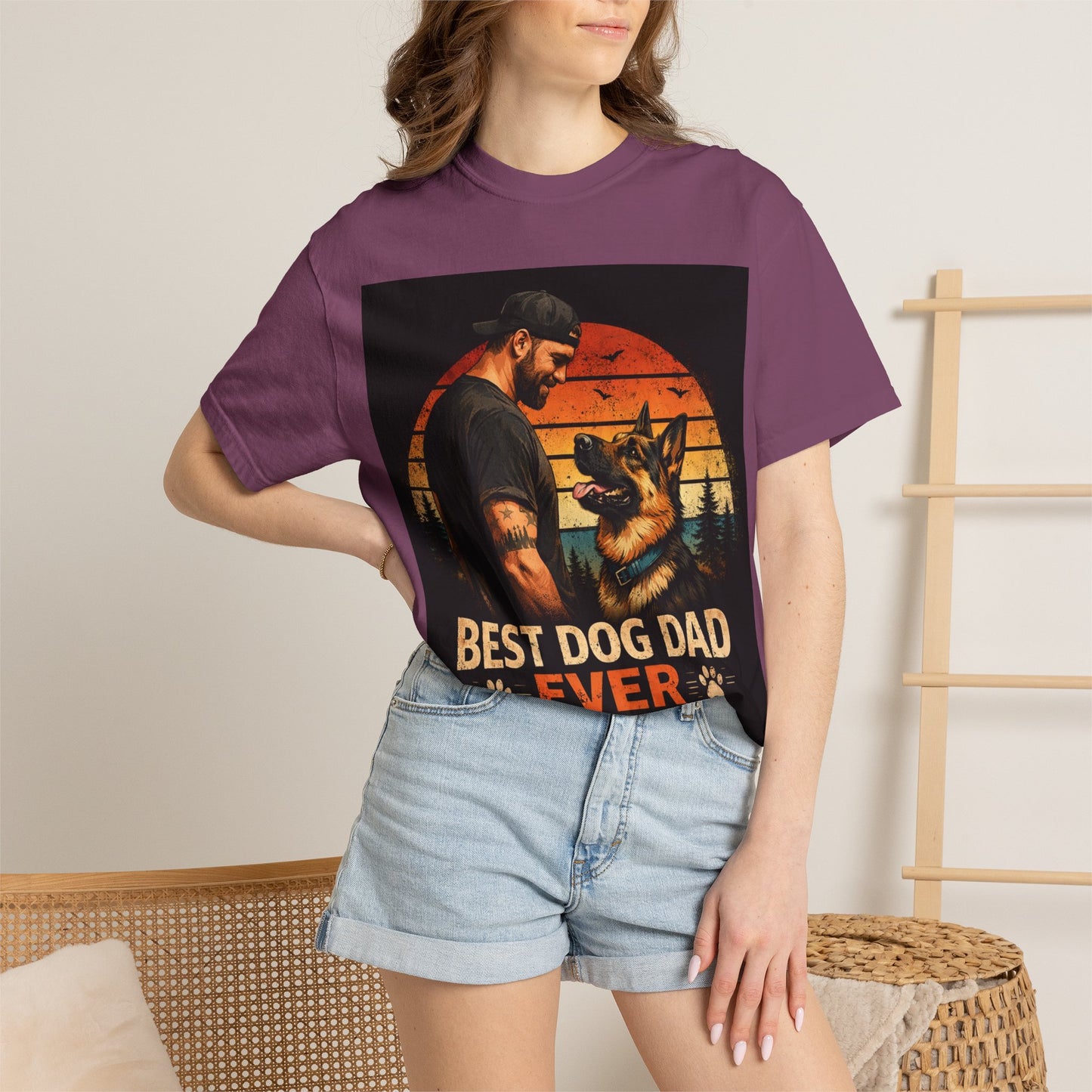 Best Dog Dad Ever Shirt | German Shepherd Dog Dad Tee | Loyal Companions Forever Friends | Comfort Colors 1717 Vintage Tee