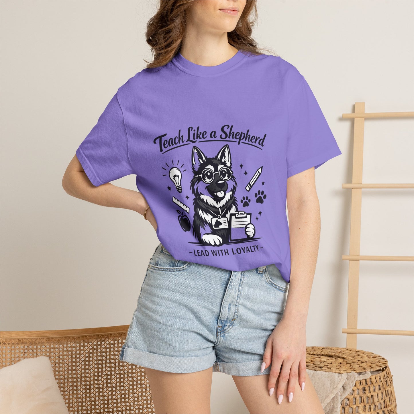 Teacher Life German Shepherd T‑Shirt – Funny Back to School Dog Lover Tee | Classroom Outfit | Gildan 64000