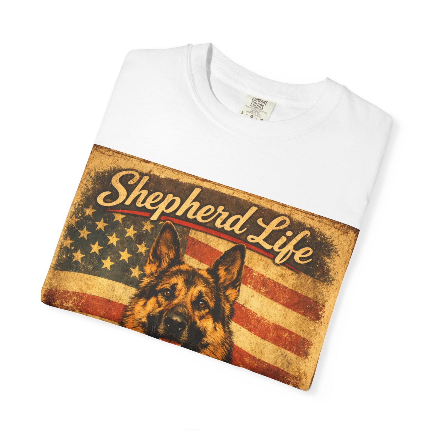 Shepherd Life Faithful & Free German Shepherd Shirt | Patriotic Flag Dog Tee