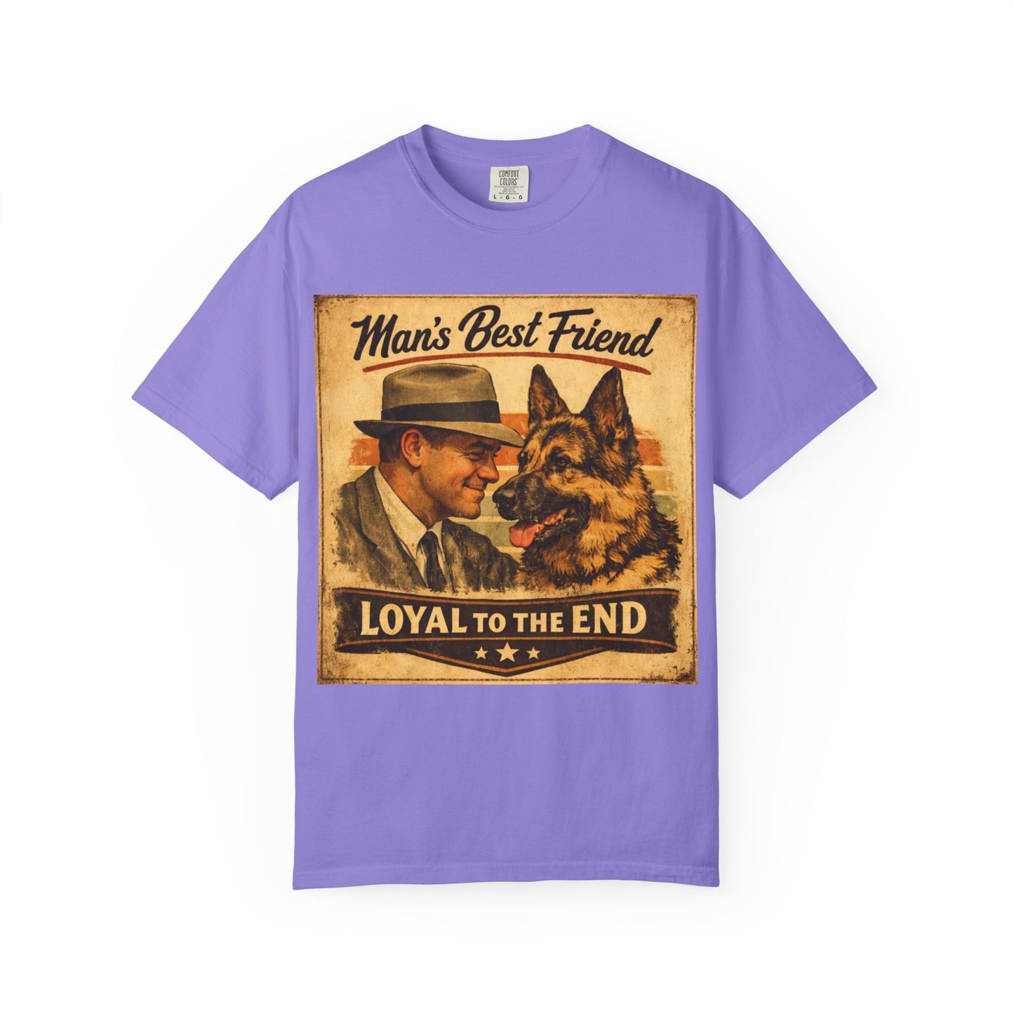 Man's Best Friend Loyal to the End T-shirt | Retro Dog Vintage Poster