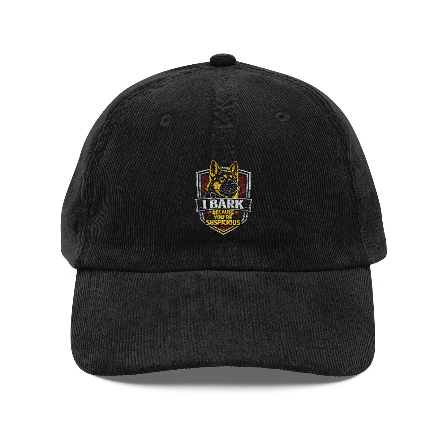 Vintage Corduroy Embroidered Cap – Retro Badge Baseball Hat