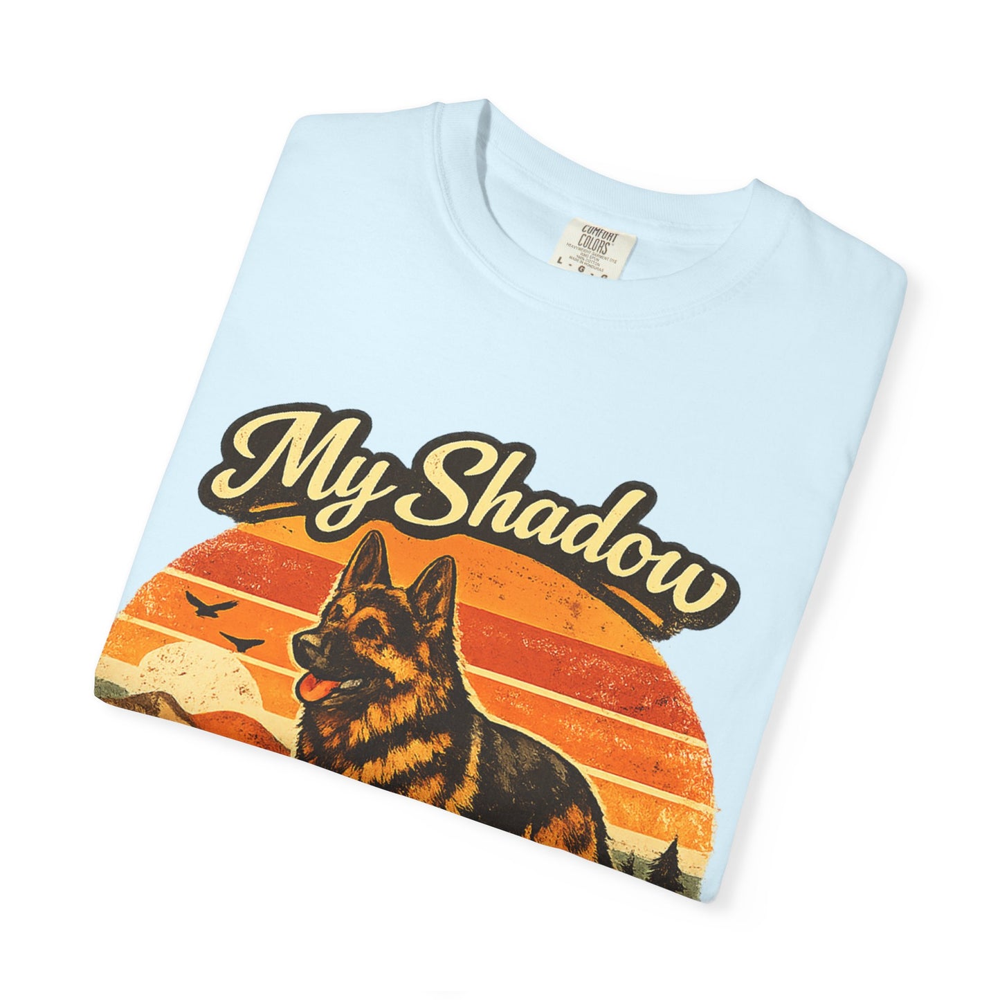 German Shepherd 'My Shadow' Vintage Sunset T-Shirt | Dog Lover Tee