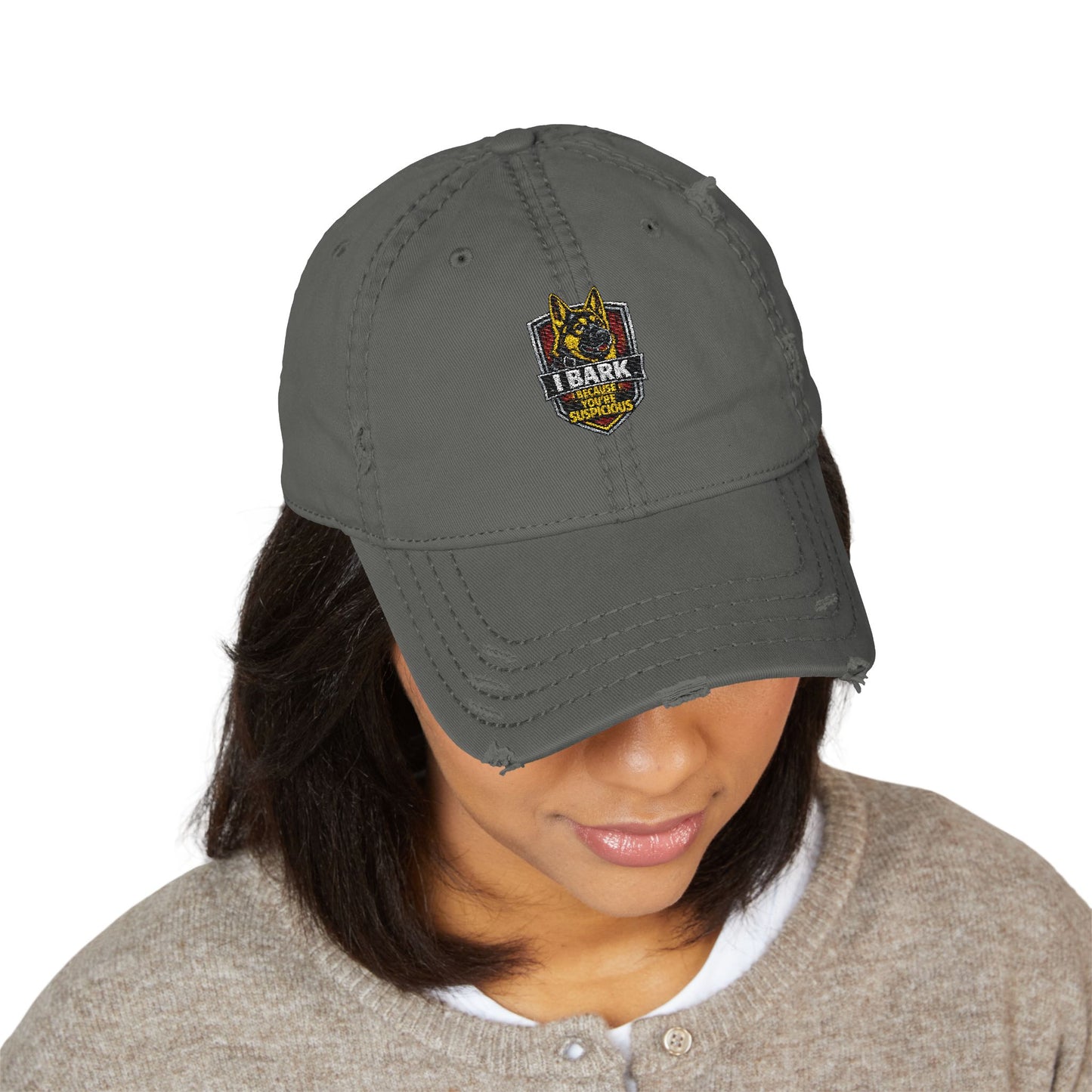 Distressed Embroidered Dad Hat — Tactical K9 Logo Cap