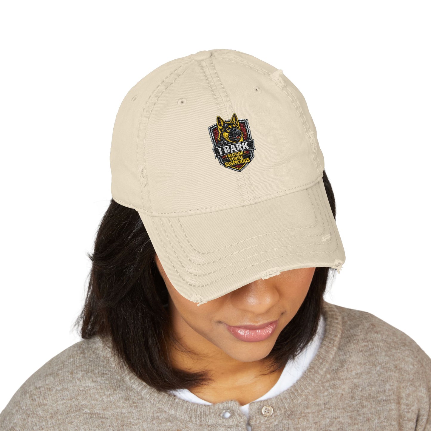 Distressed Embroidered Dad Hat — Tactical K9 Logo Cap