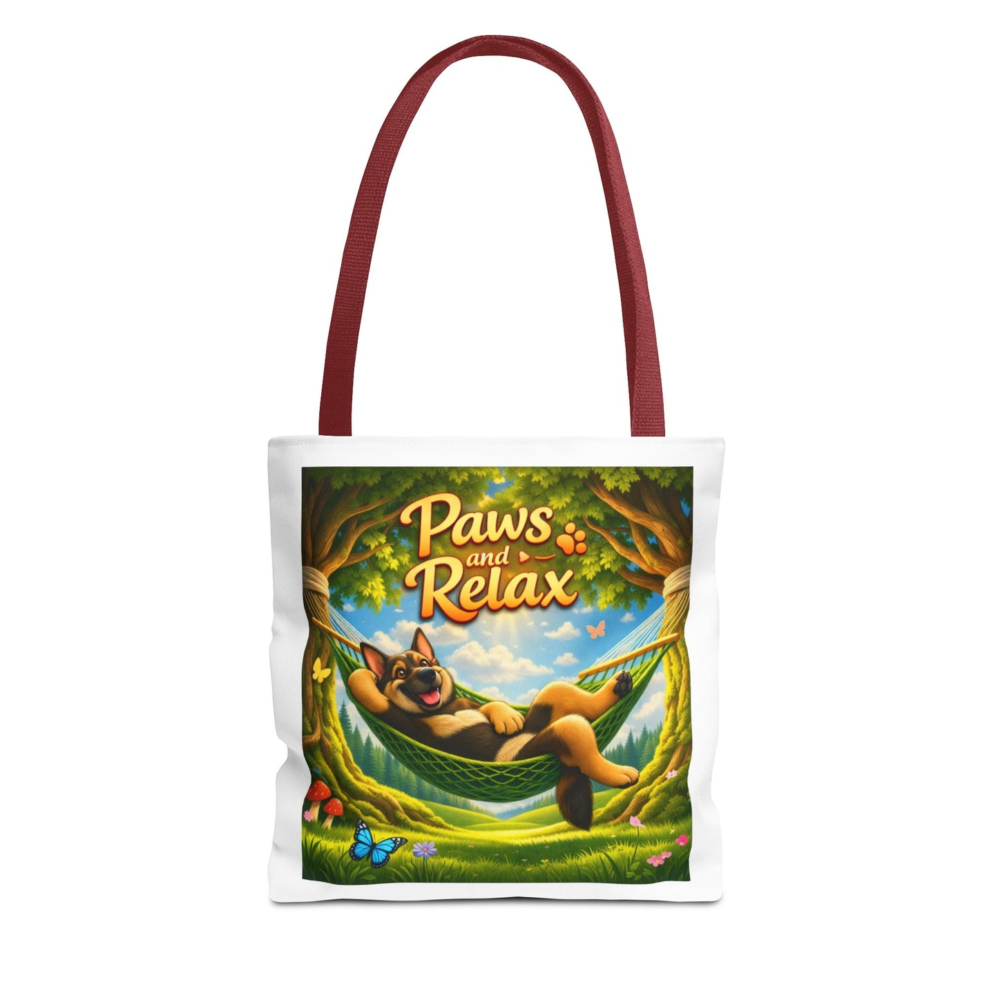 Paws & Relax German Shepherd Tote Bag – Cozy Hammock Dog Art Reusable Carryall