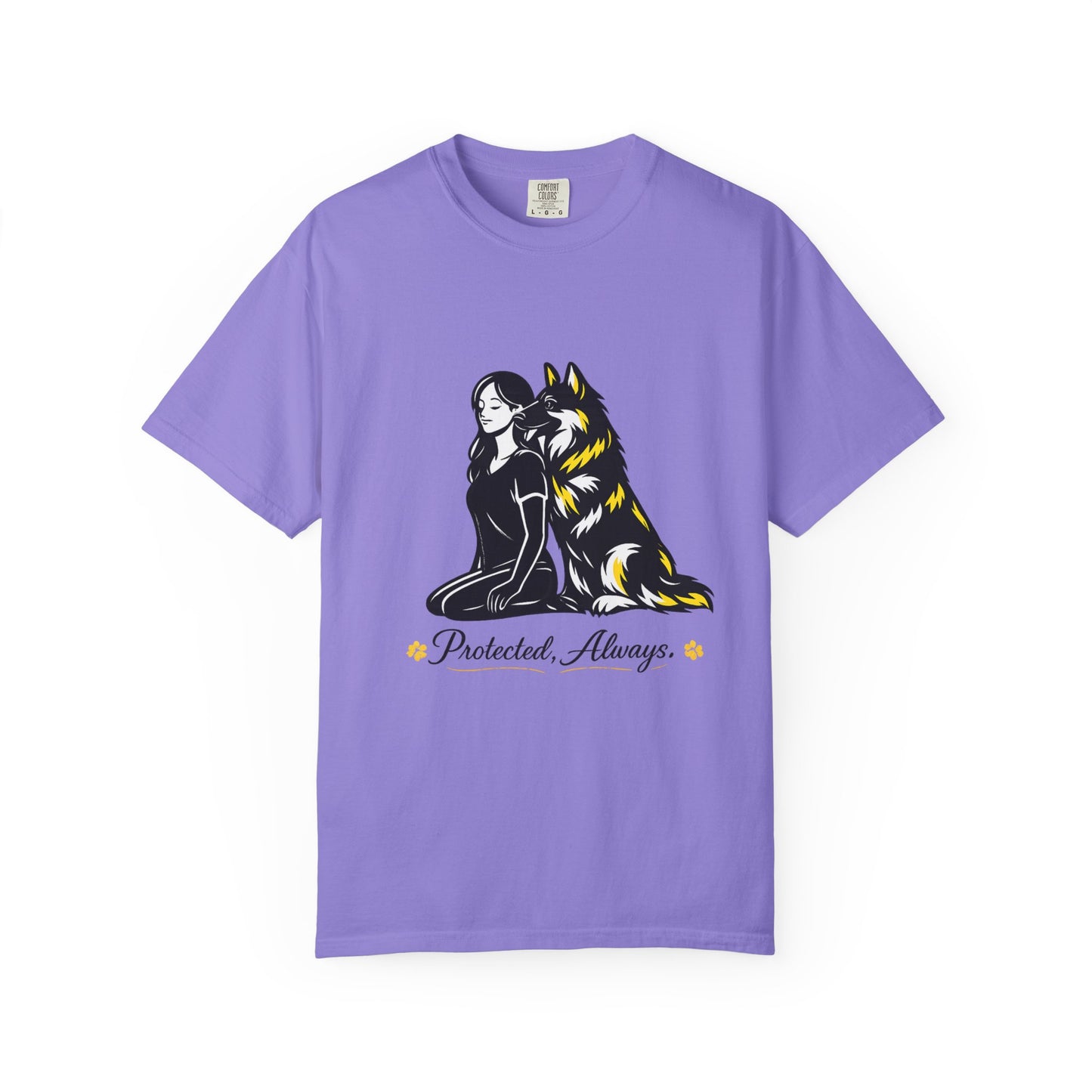 German Shephard and Woman, Guarded Forever, Petite Center Print