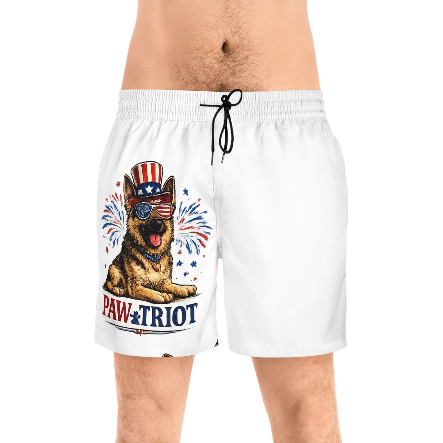 Paw-triot German Shepherd Swim Shorts | Patriotic Dog Fourth of July