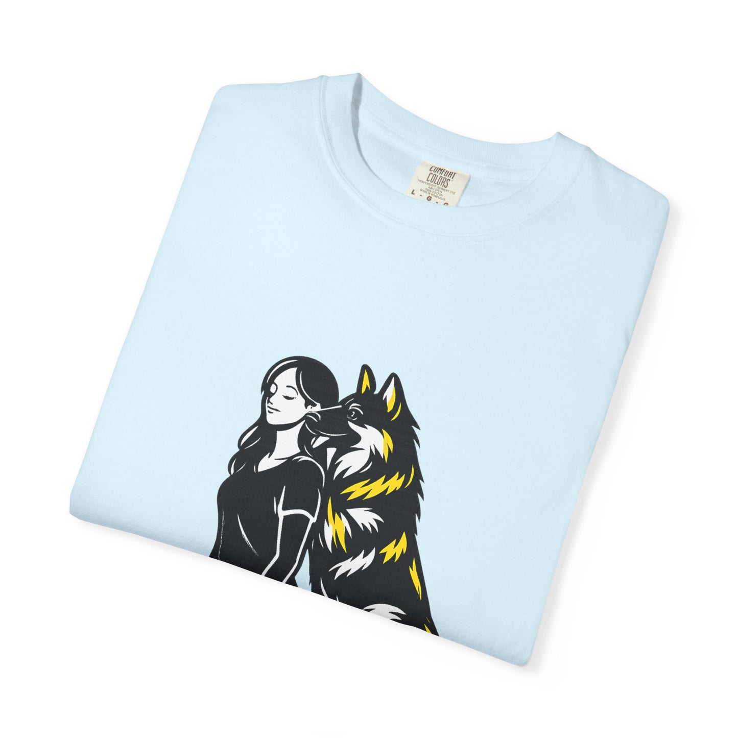 German Shephard and Woman, Guarded Forever, Petite Center Print
