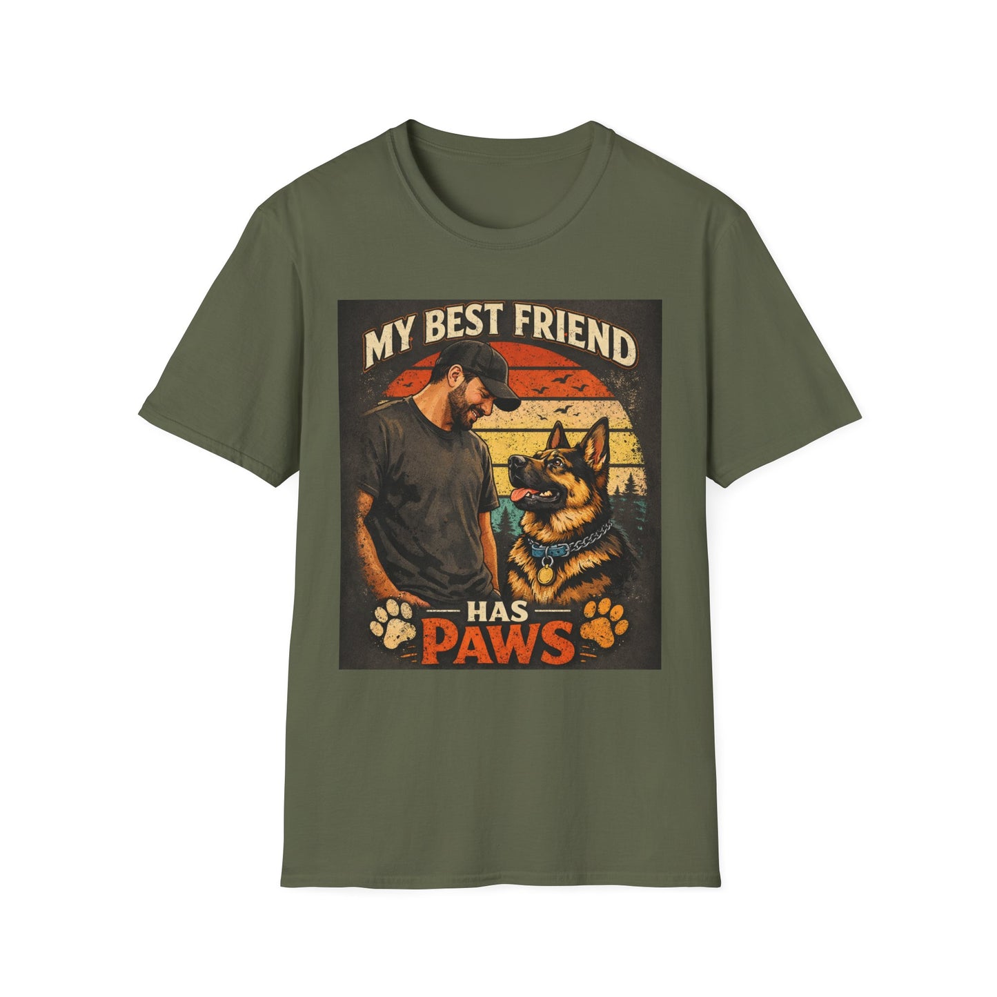 My Best Friend Has Paws T-Shirt | Dog Lover Retro Graphic