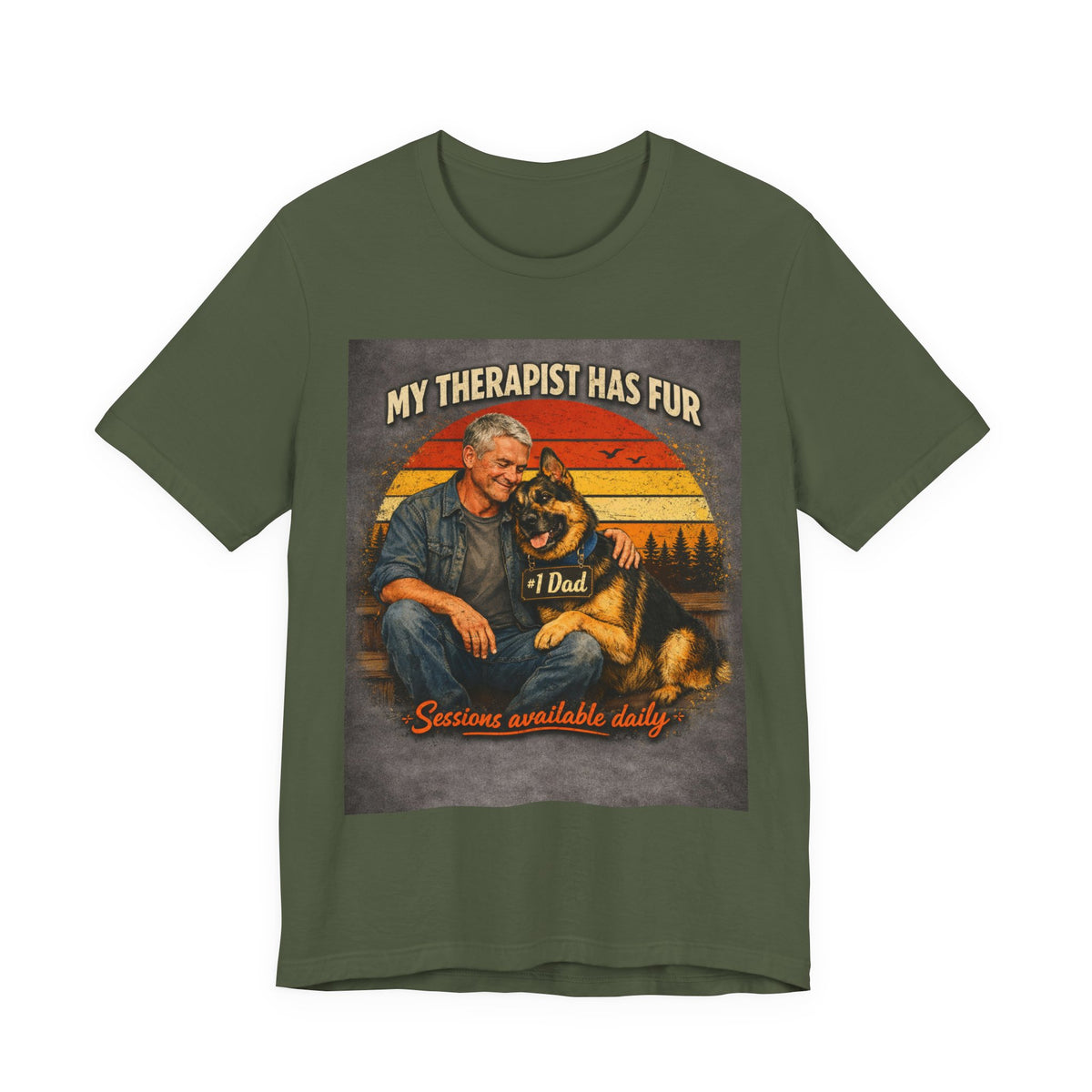 My Therapist Has Fur German Shepherd T-Shirt | Dog Lover Therapy Shirt