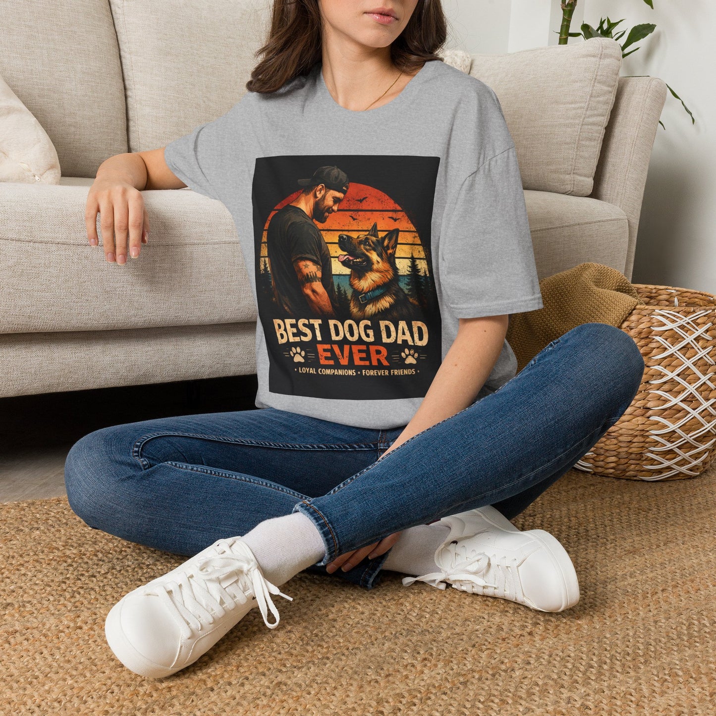 Best Dog Dad Ever Shirt | German Shepherd Dog Dad Tee | Loyal Companions Forever Friends | Gildan 64000 Softstyle