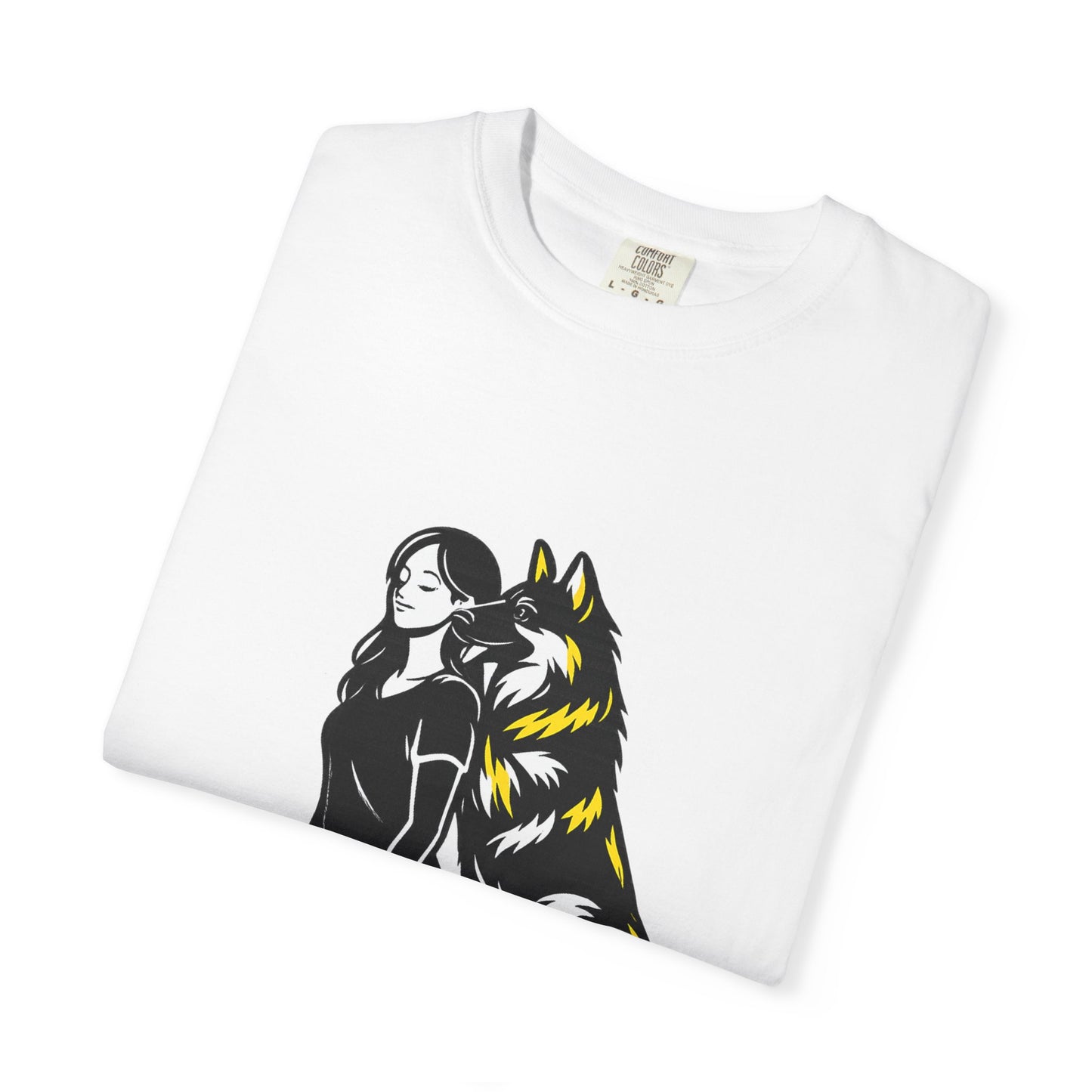 German Shephard and Woman, Guarded Forever, Petite Center Print