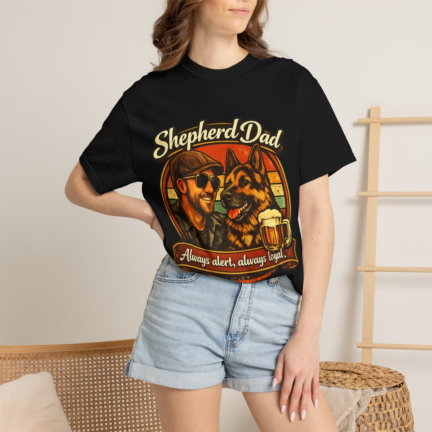 Shepherd Dad graphic T-Shirt | German Shepherd owner tee, dog lover shirt