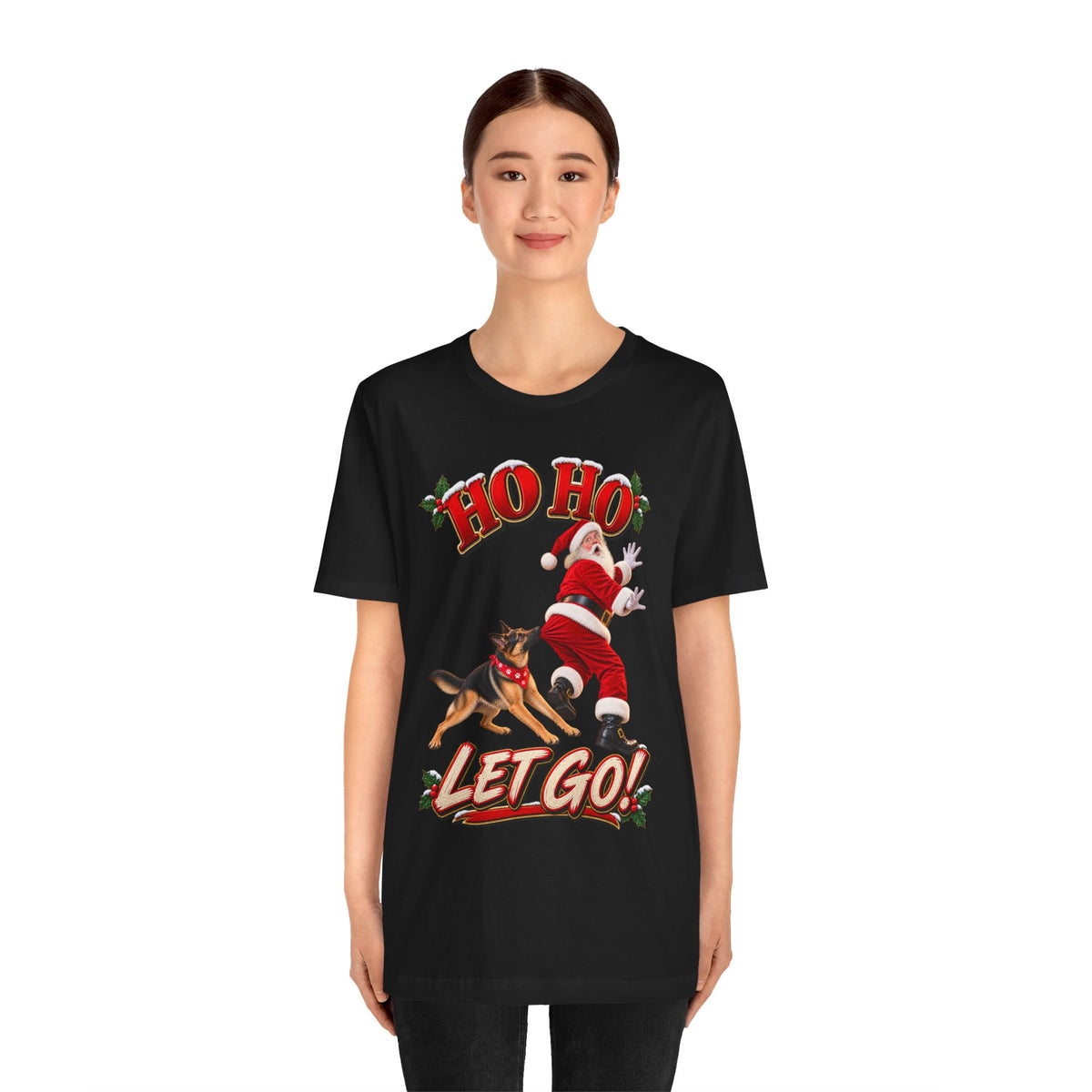 Ho Ho Let Go German Shepherd Christmas T-Shirt