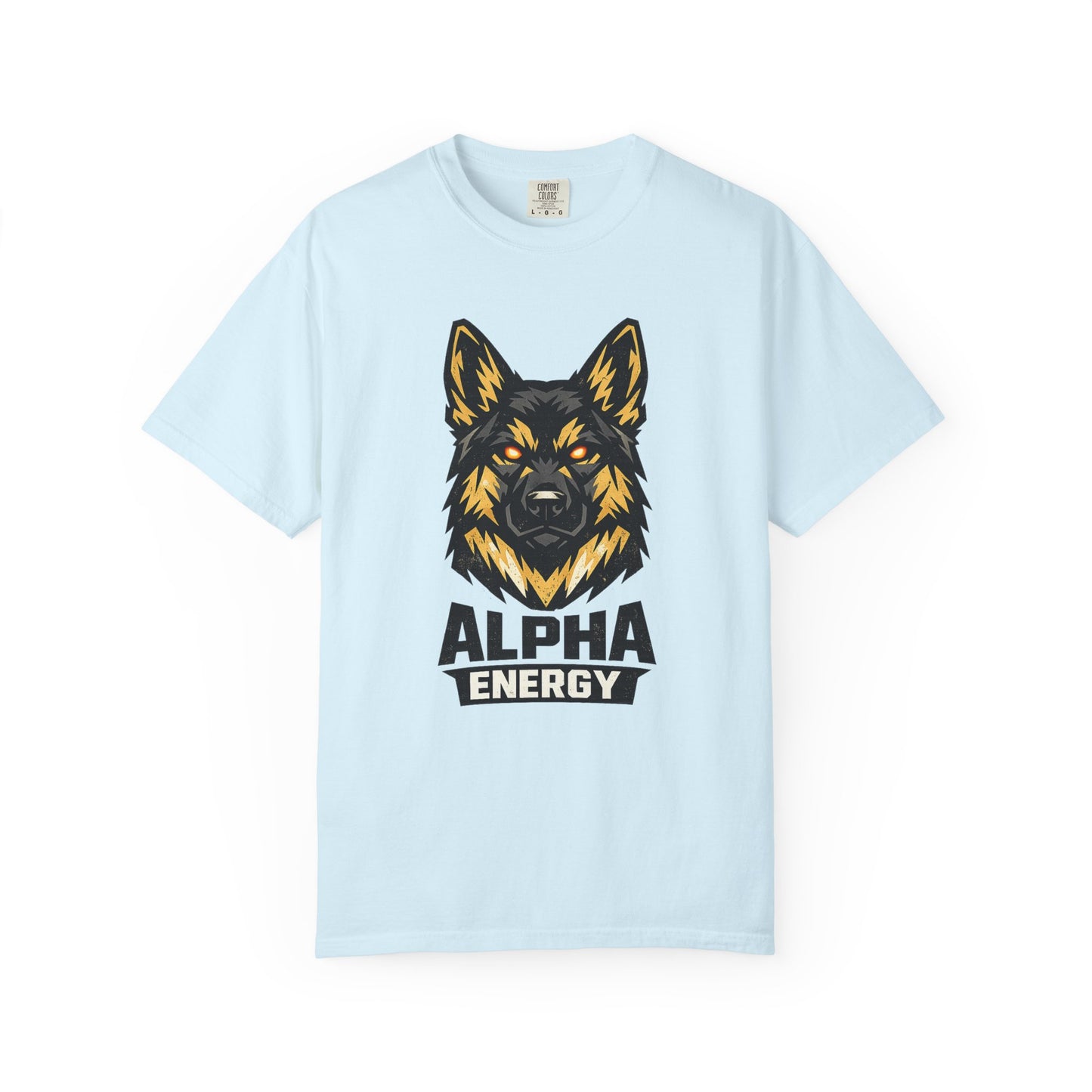Alpha Energy German Shepherd Head T‑Shirt – Athletic Logo Dog Lover Tee | Bold Working Dog Graphic for Fitness & Streetwear | T‑Shirt
