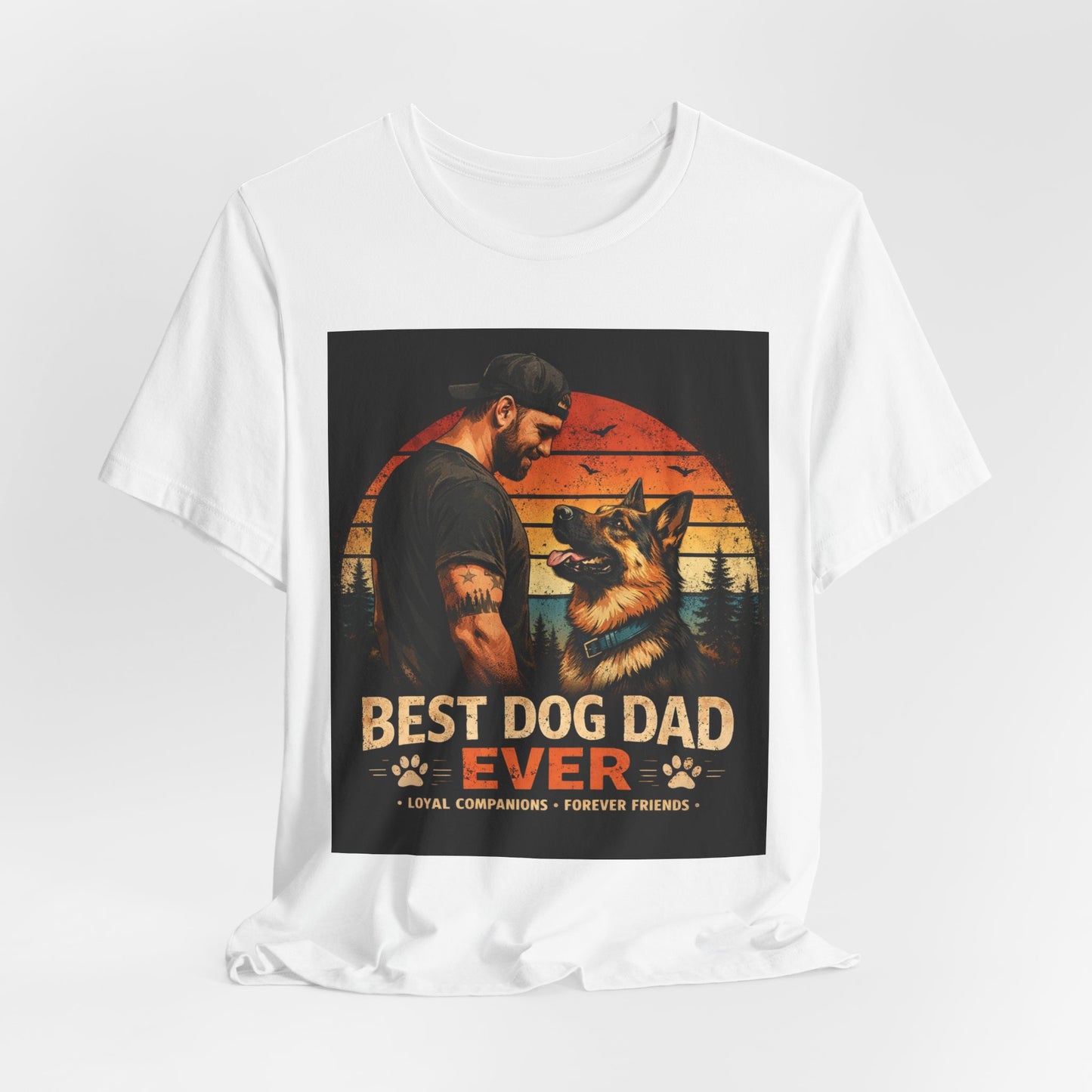 Best Dog Dad Ever Shirt | German Shepherd Dog Dad Tee | Loyal Companions Forever Friends | Bella Canvas 3001 Soft Tee