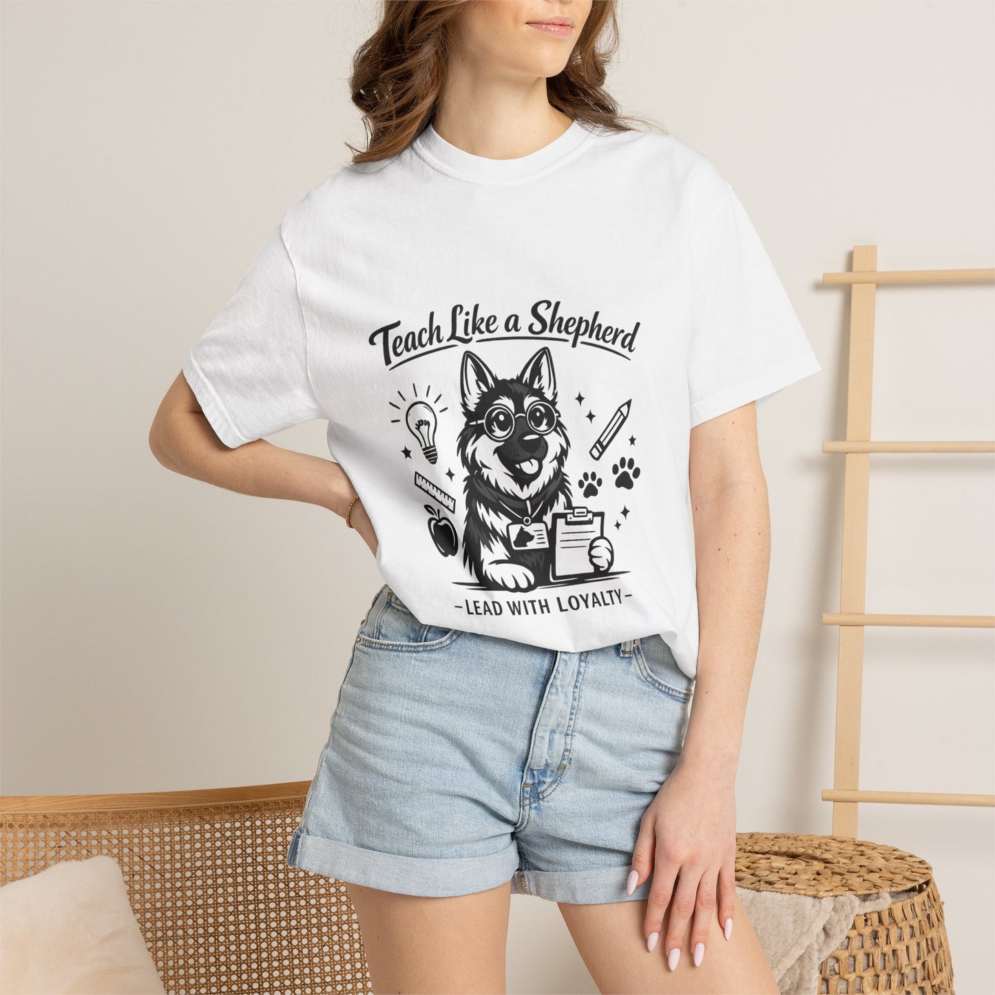 Teacher Life German Shepherd T‑Shirt – Funny Back to School Dog Lover Tee | Classroom Outfit | Gildan 64000