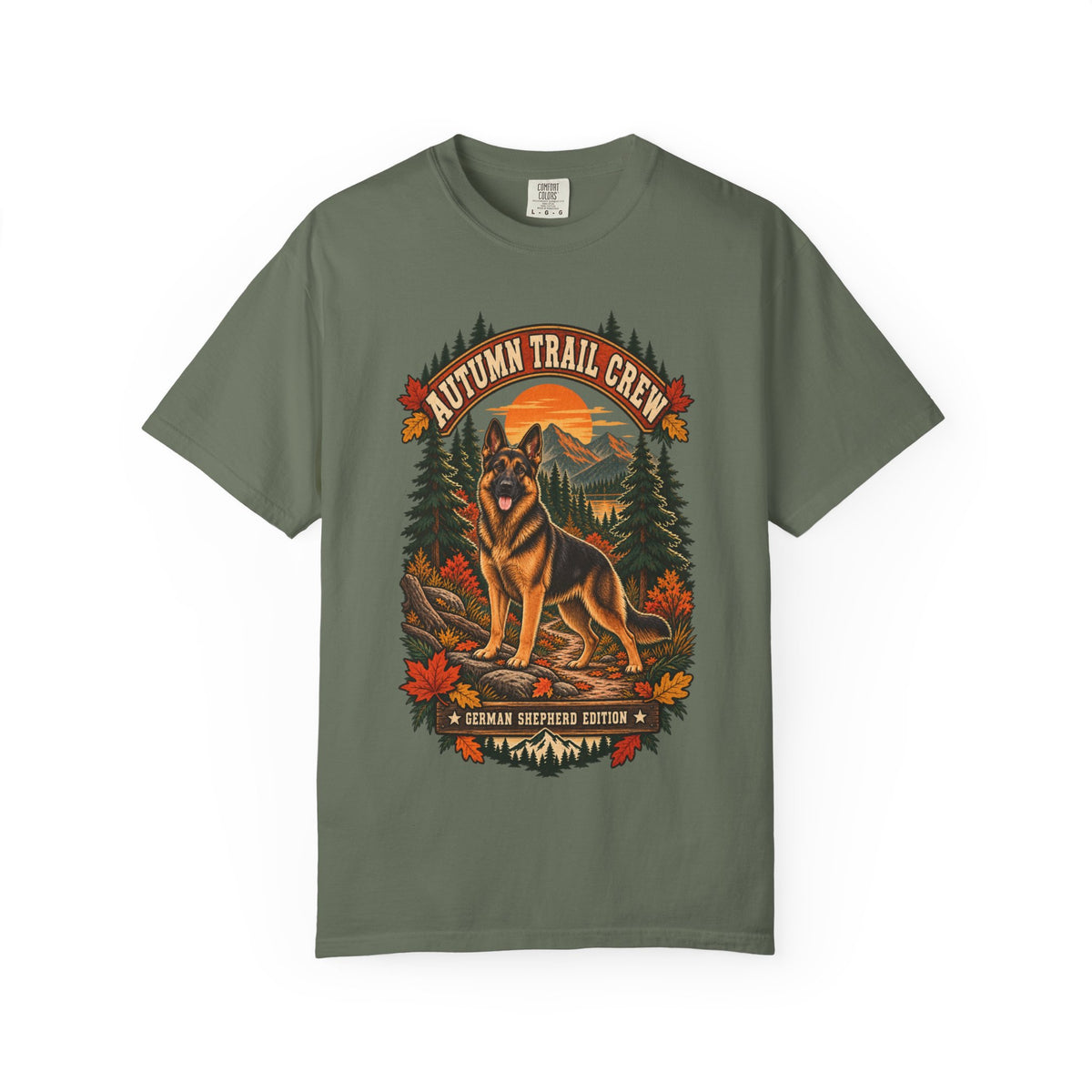 Autumn Trail Crew German Shepherd Comfort Colors T-Shirt