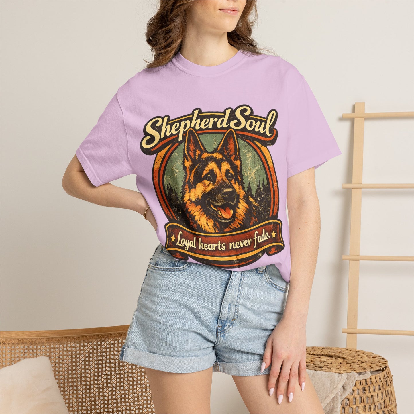 Shepherd Soul German Shepherd Portrait T-Shirt | Loyal Hearts Never Fade