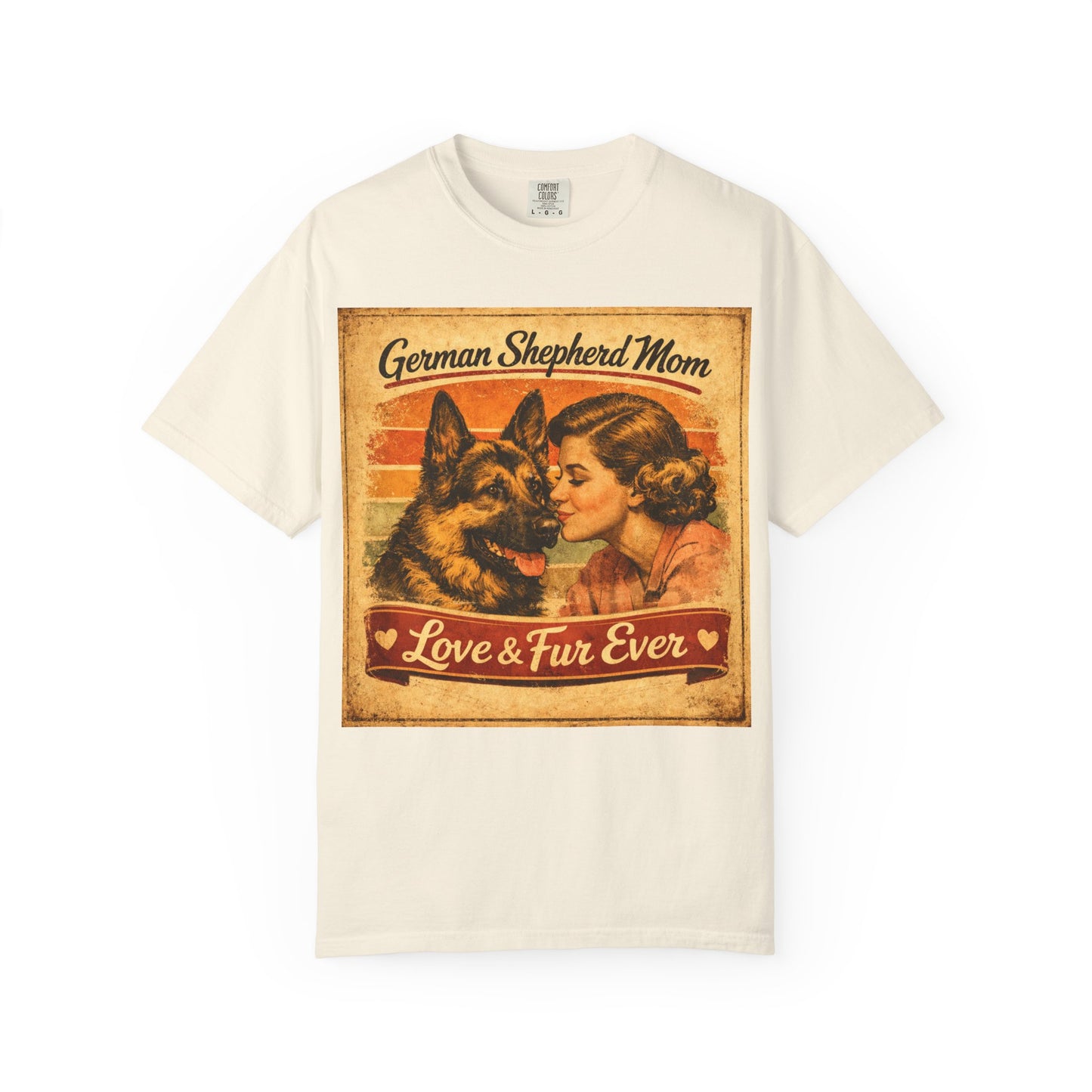 German Shepherd Mom Love & Fur Ever T-shirt | Vintage Dog Mom Tee
