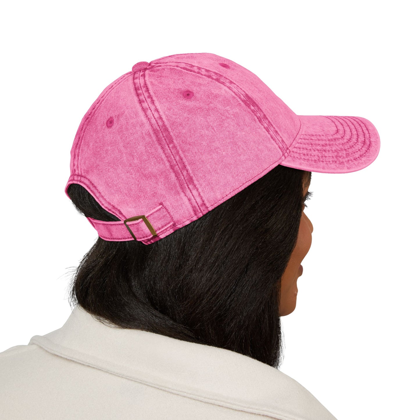Vintage Embroidered Cap — Distressed Retro Tiger Crest Hat