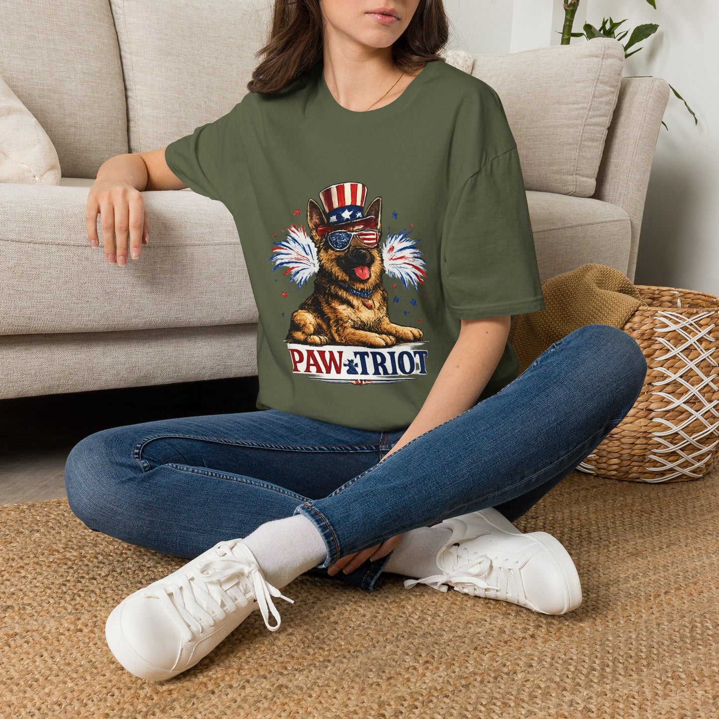 Patriotic German Shepherd Pawtriot T-Shirt | Fourth of July Dog Shirt