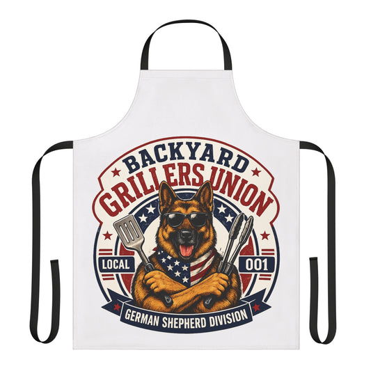 Patriotic German Shepherd Apron – Backyard Grillers Union