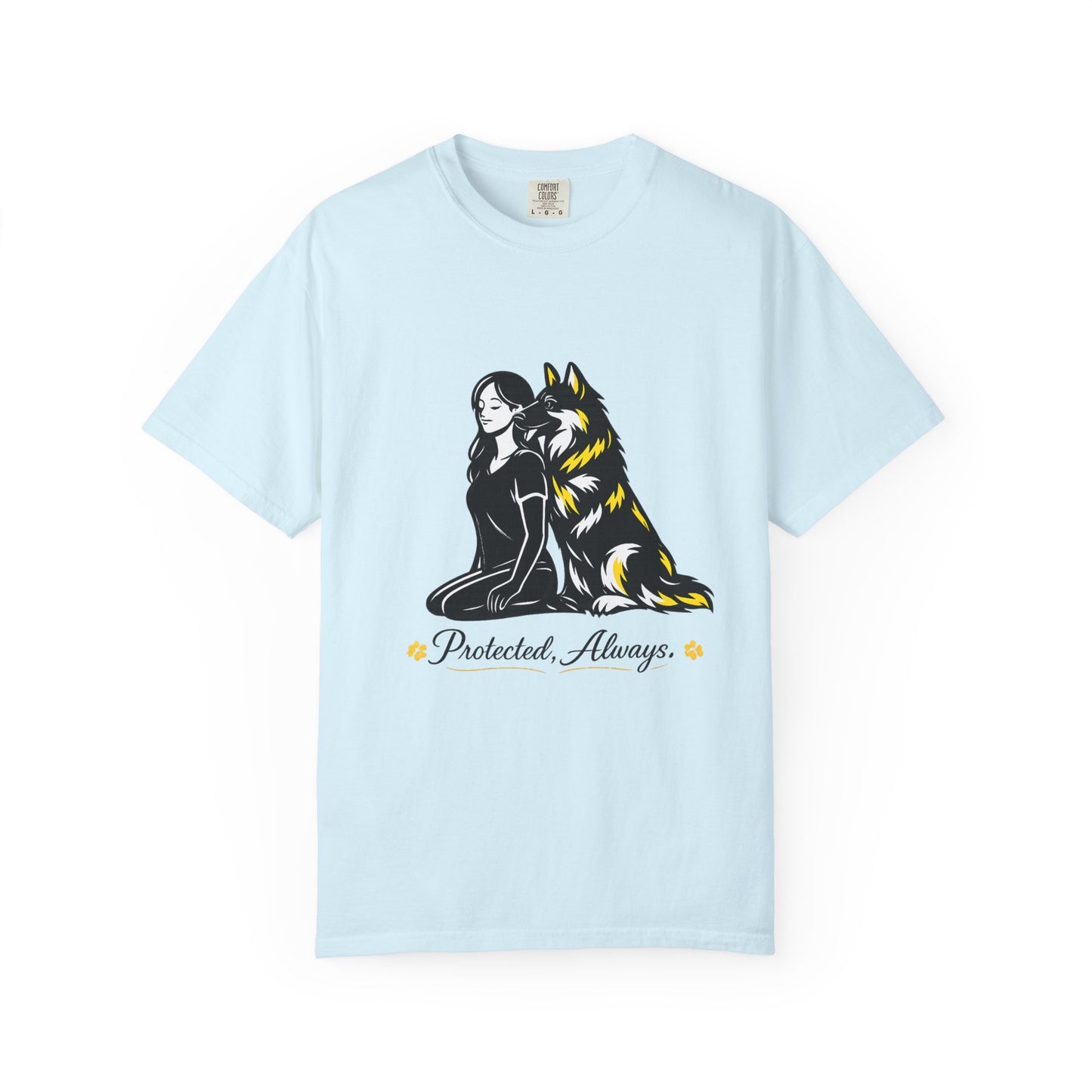 German Shephard and Woman, Guarded Forever, Petite Center Print