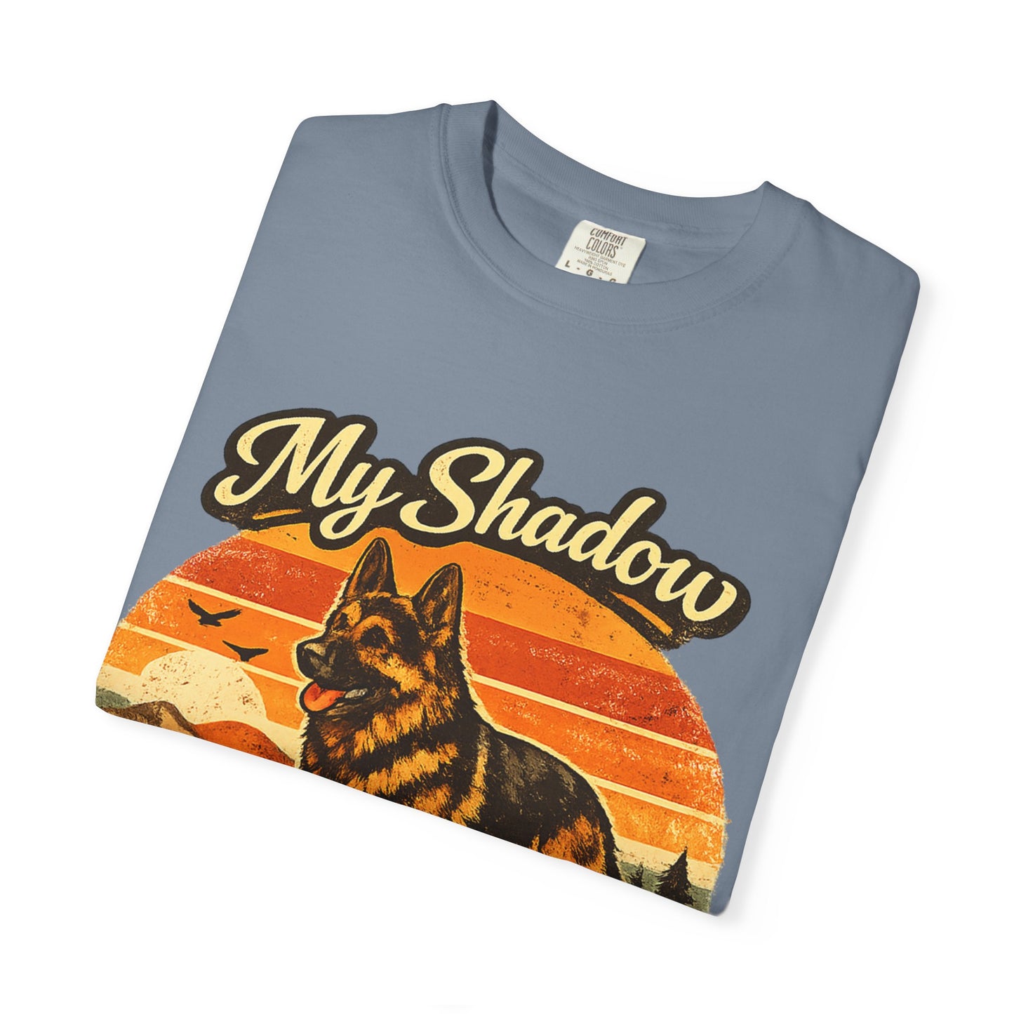 German Shepherd 'My Shadow' Vintage Sunset T-Shirt | Dog Lover Tee