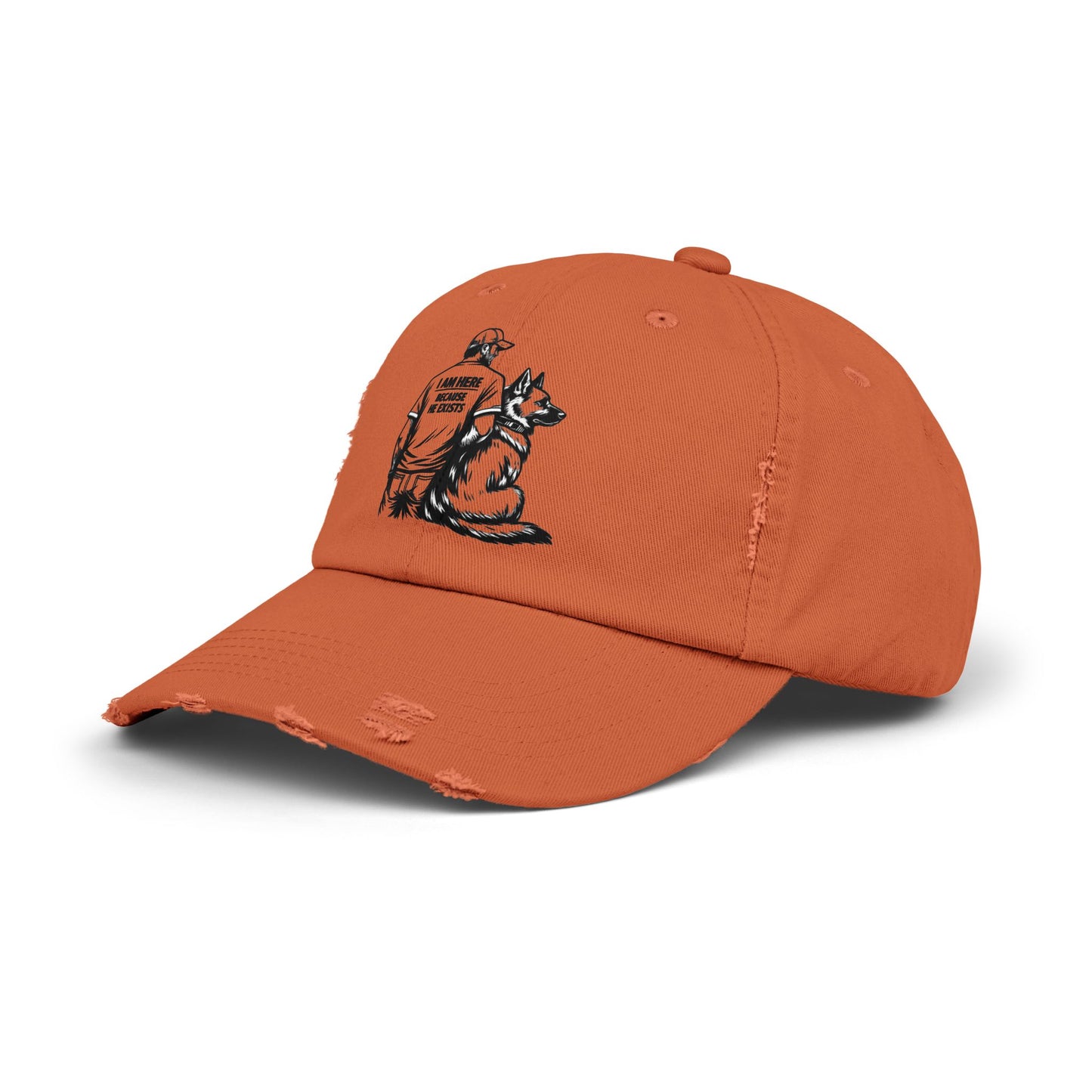 Dad and Dog Distressed Cap — Veteran/First Responder Tribute Hat