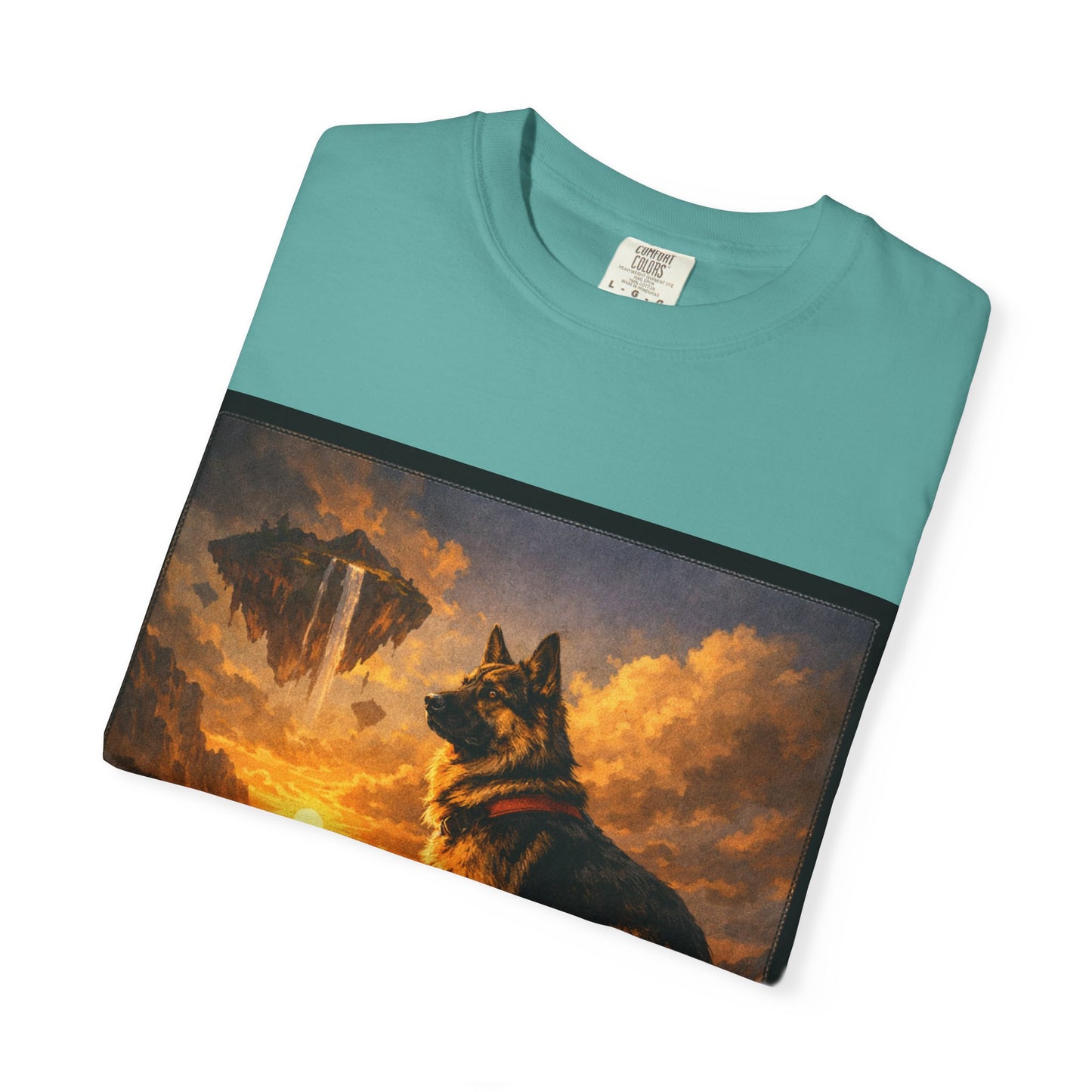 German Shepherd at Sunset T-shirt | Dog Portrait, Epic Landscape