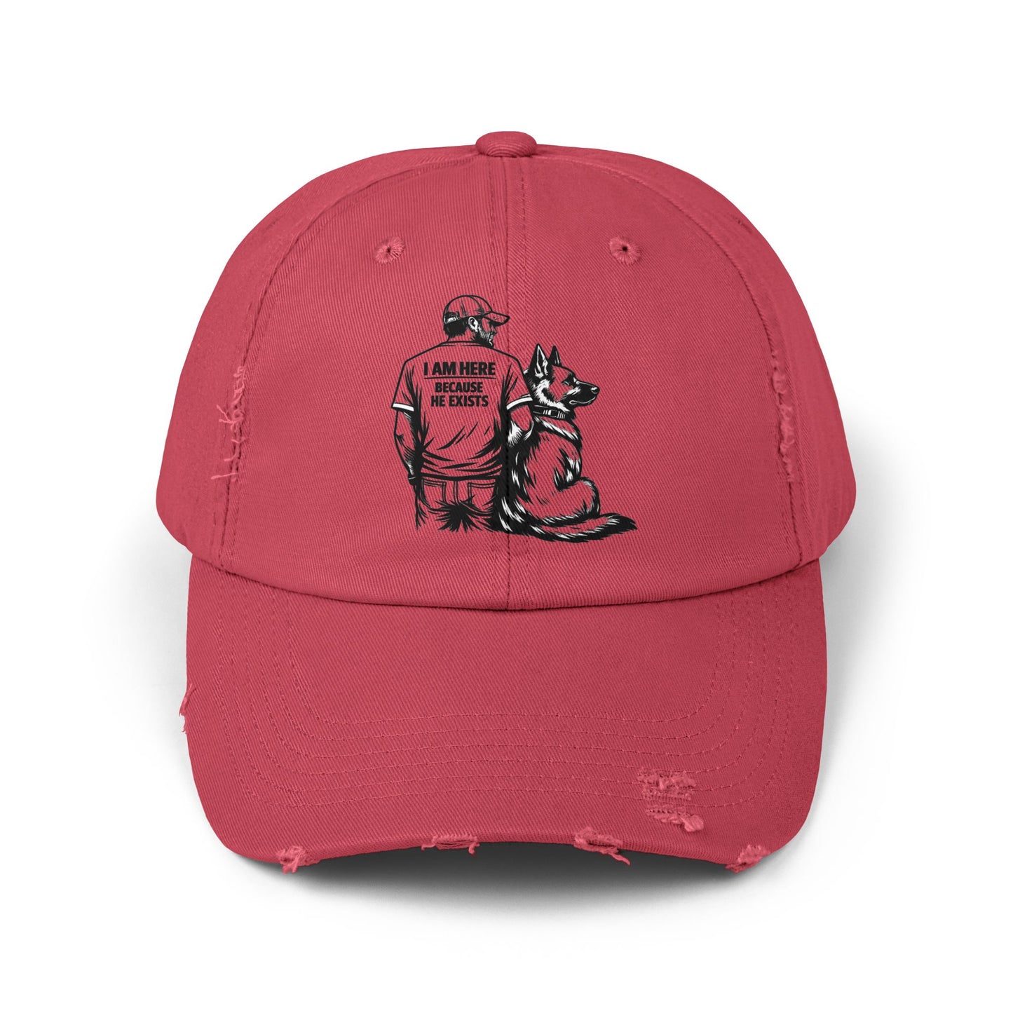 Dad and Dog Distressed Cap — Veteran/First Responder Tribute Hat