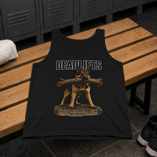 Deadlifts German Shepherd Tank Top | Lift Big. Carry More. No Excuses.