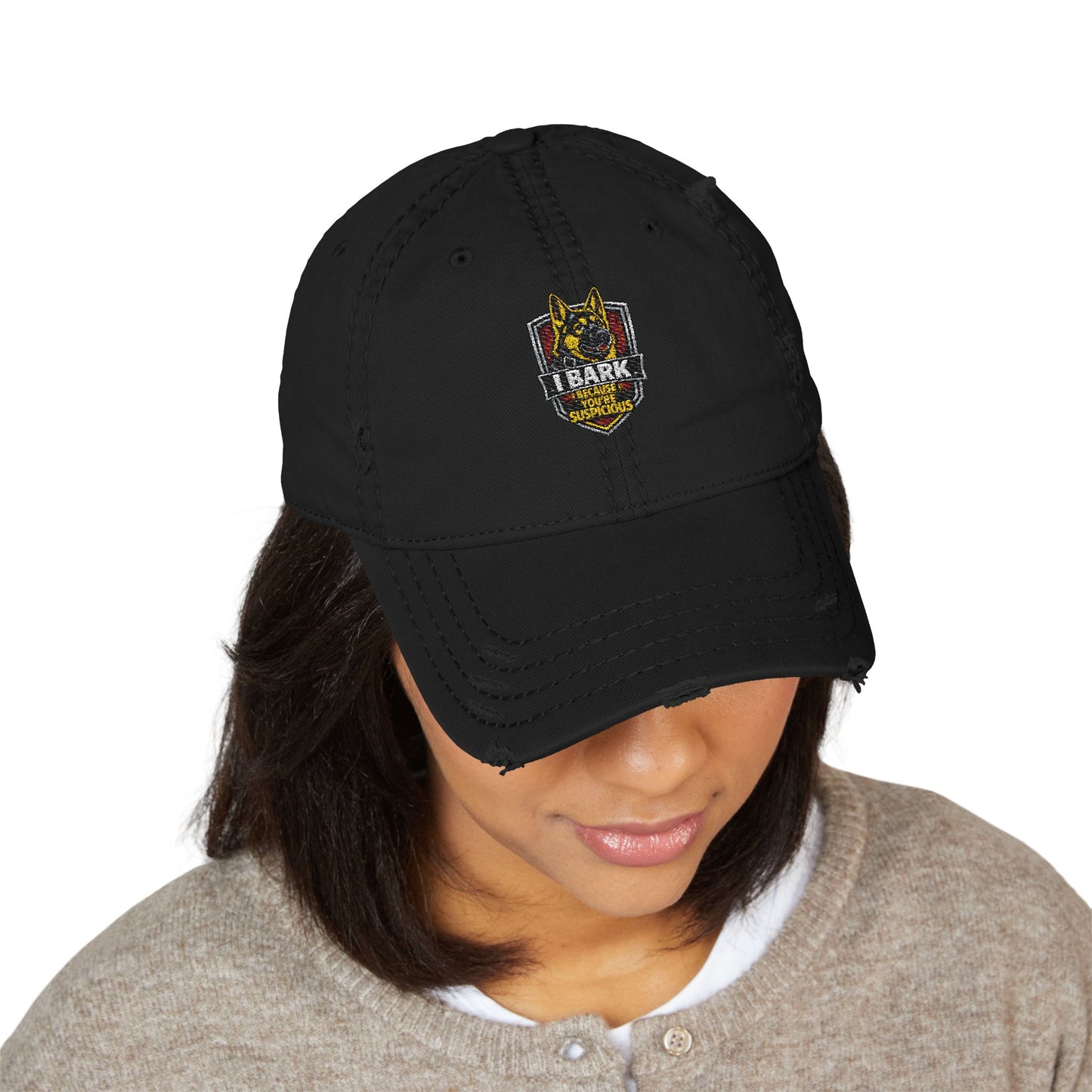 Distressed Embroidered Dad Hat — Tactical K9 Logo Cap