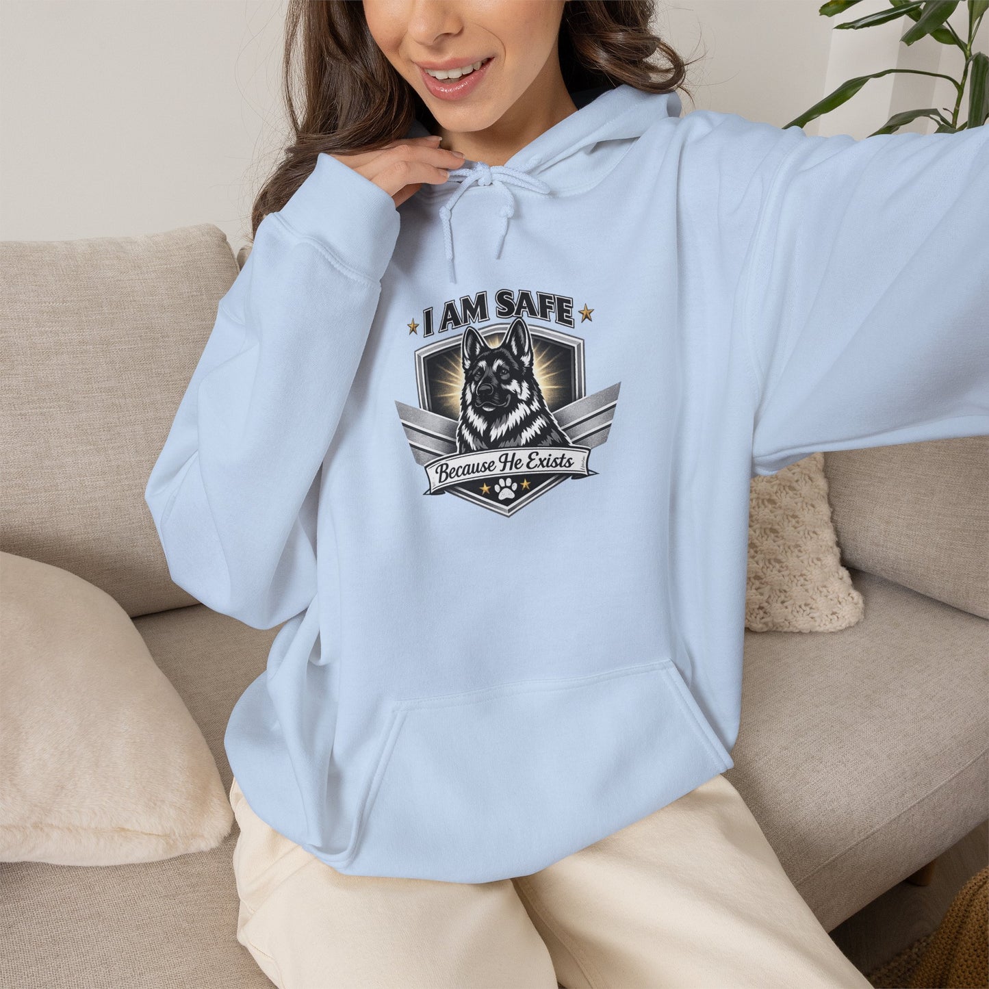 Hoodie — "I AM SAFE" Guardian Eagle Emblem Sweatshirt