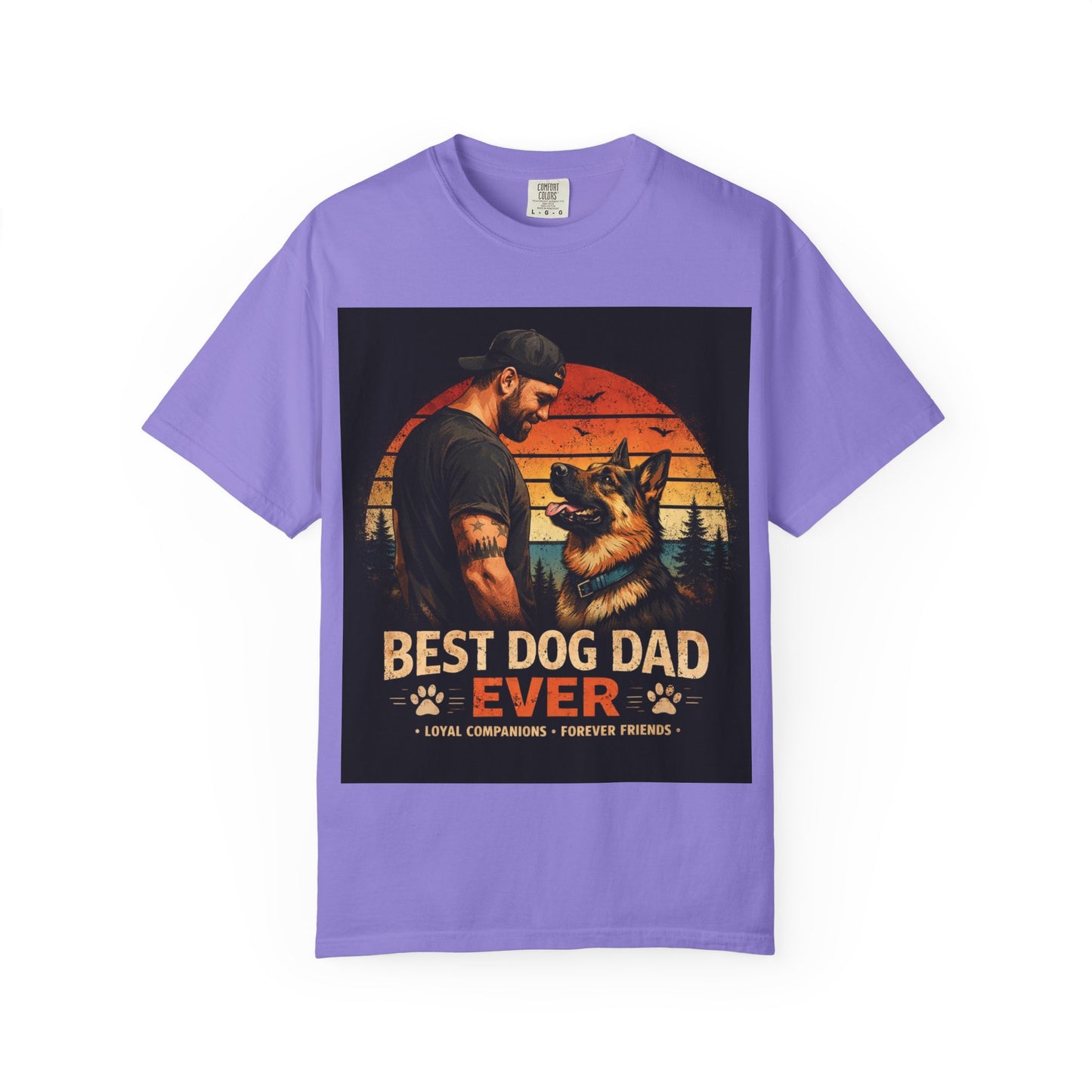 Best Dog Dad Ever Shirt | German Shepherd Dog Dad Tee | Loyal Companions Forever Friends | Comfort Colors 1717 Vintage Tee