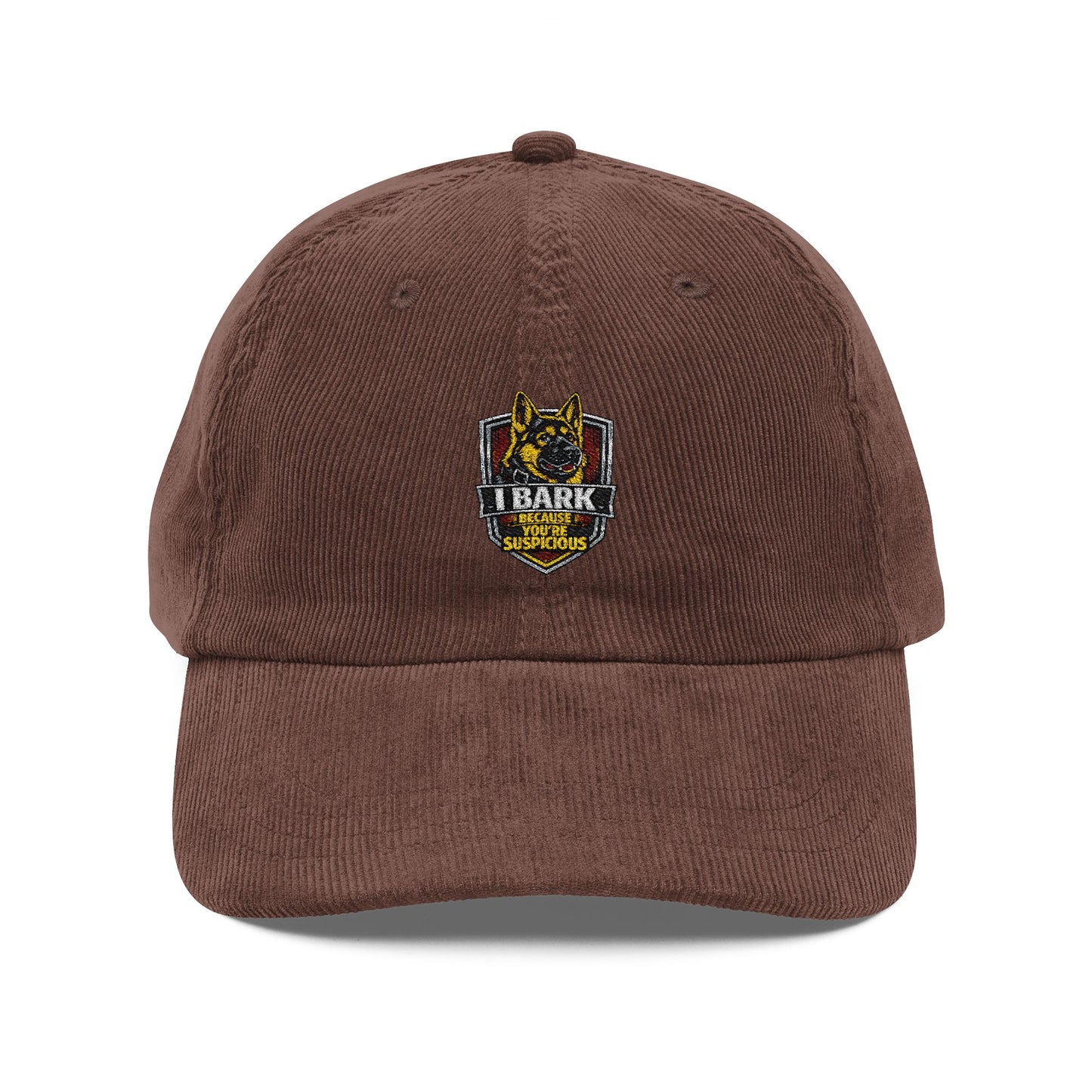 Vintage Corduroy Embroidered Cap – Retro Badge Baseball Hat