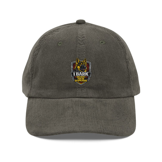Vintage Corduroy Embroidered Cap – Retro Badge Baseball Hat