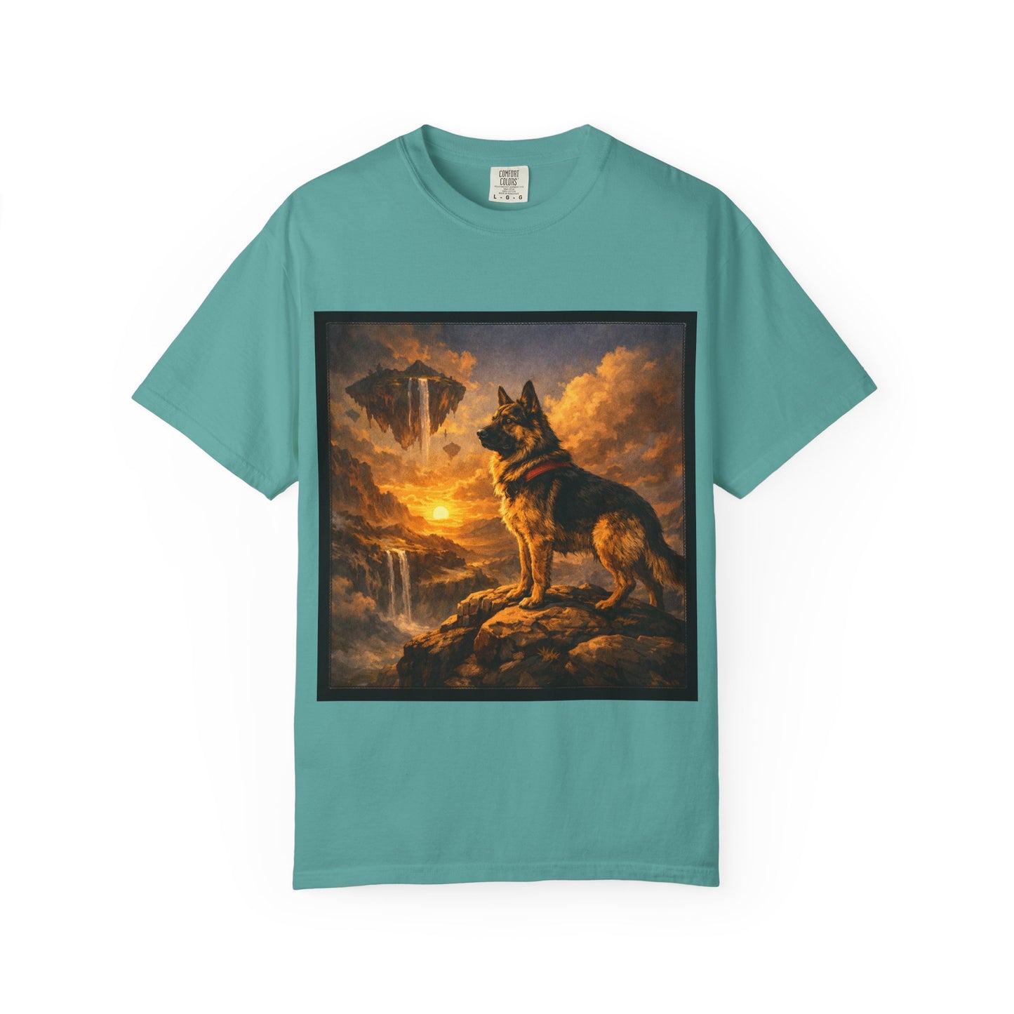 German Shepherd at Sunset T-shirt | Dog Portrait, Epic Landscape