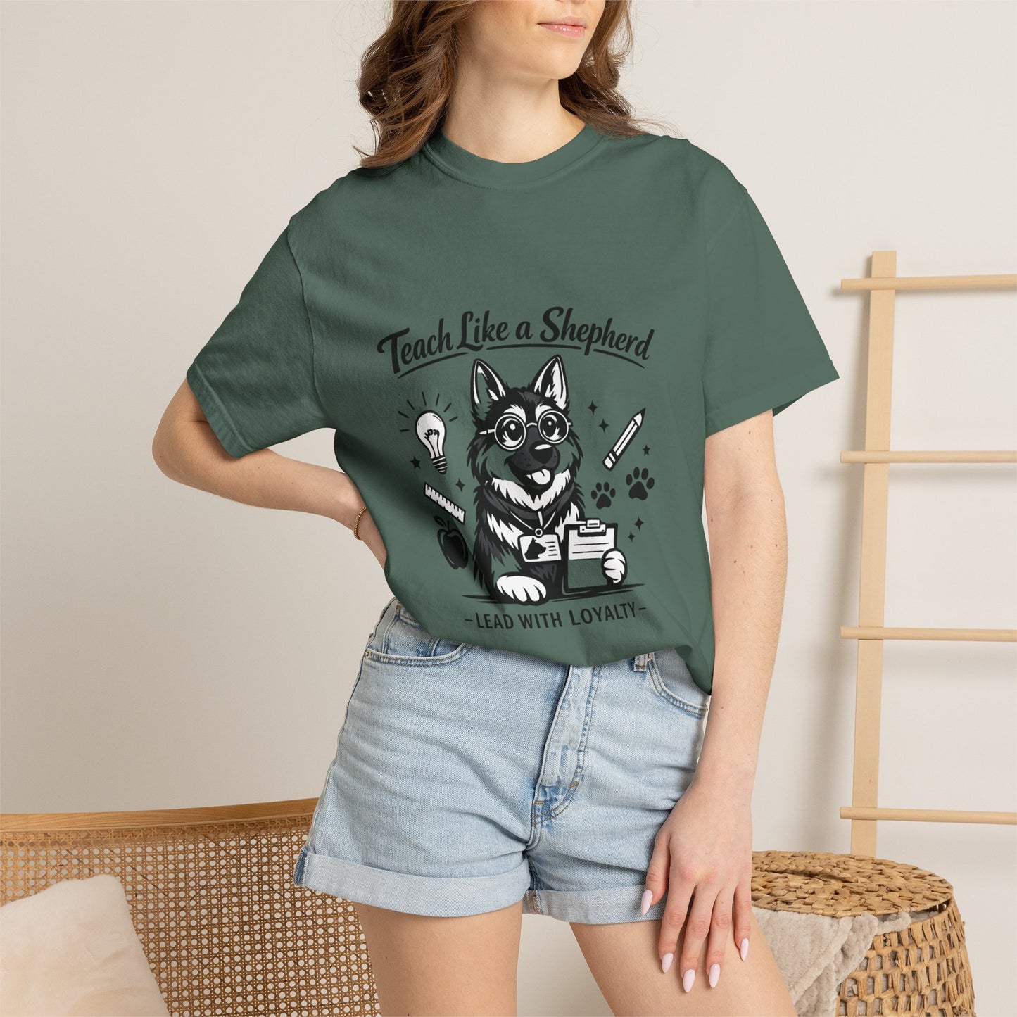 Teacher Life German Shepherd T‑Shirt – Funny Back to School Dog Lover Tee | Classroom Outfit | Gildan 64000