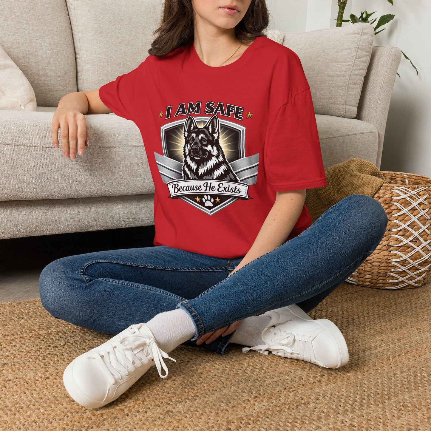 I AM SAFE German Shepherd T-Shirt — K9 Protection Dog Lover Tee