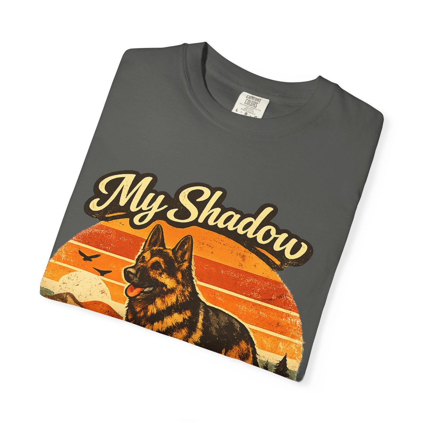 German Shepherd 'My Shadow' Vintage Sunset T-Shirt | Dog Lover Tee