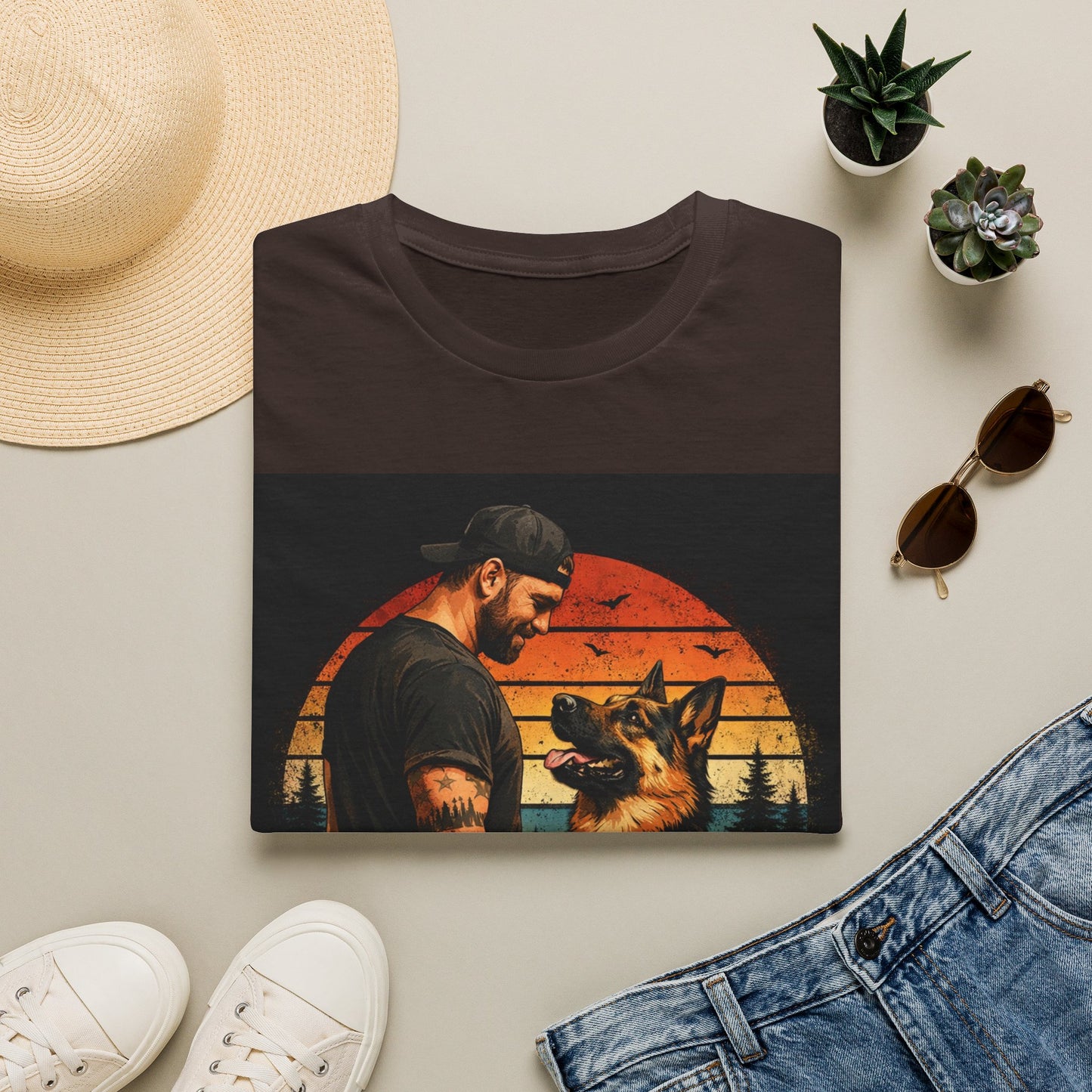 Best Dog Dad Ever Shirt | German Shepherd Dog Dad Tee | Loyal Companions Forever Friends | Gildan 64000 Softstyle