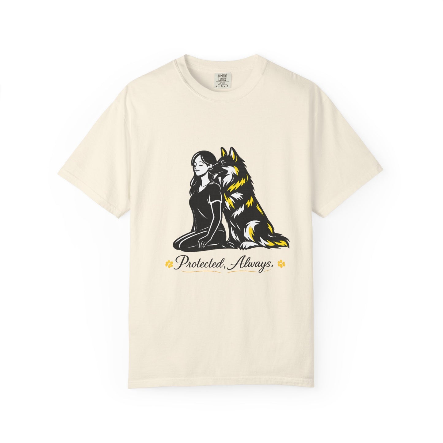 German Shephard and Woman, Guarded Forever, Petite Center Print