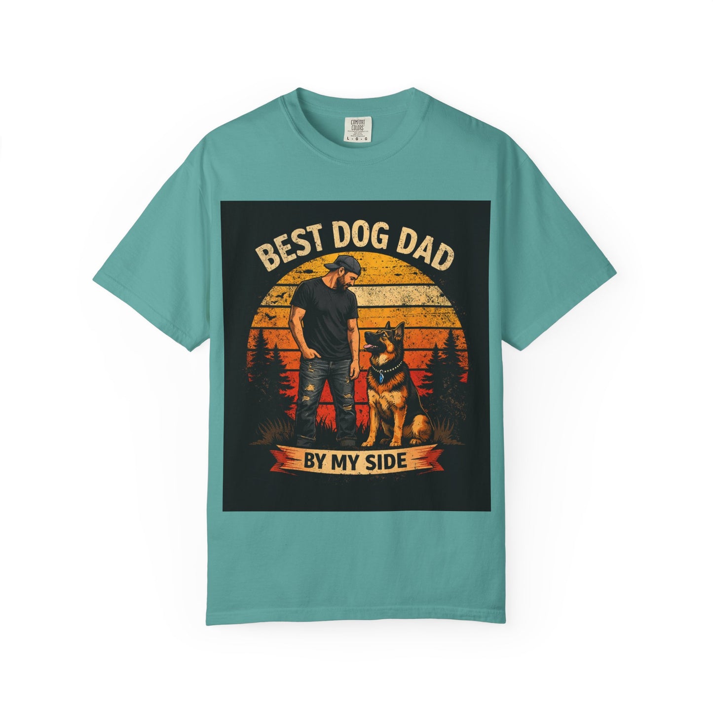 Best Dog Dad by My Side T-Shirt | Dog Lover Father Tee