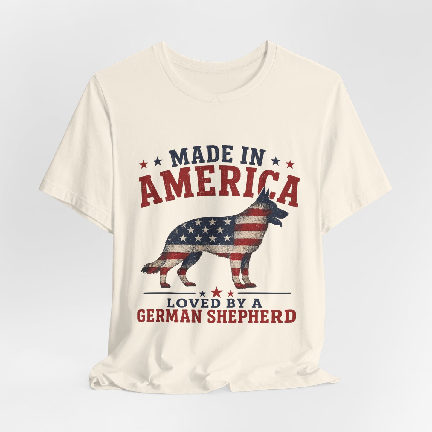 Made in America Loved by a German Shepherd Patriotic T-Shirt