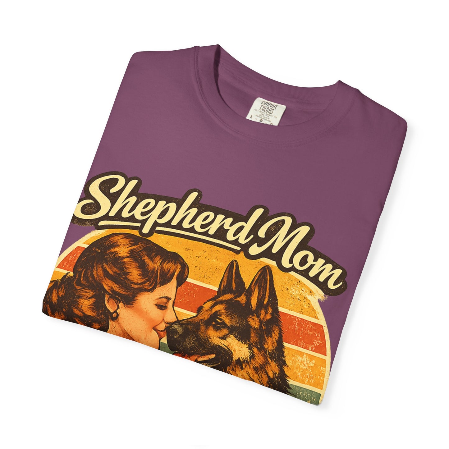 Shepherd Mom Vintage Portrait T-Shirt | German Shepherd Mom Tee
