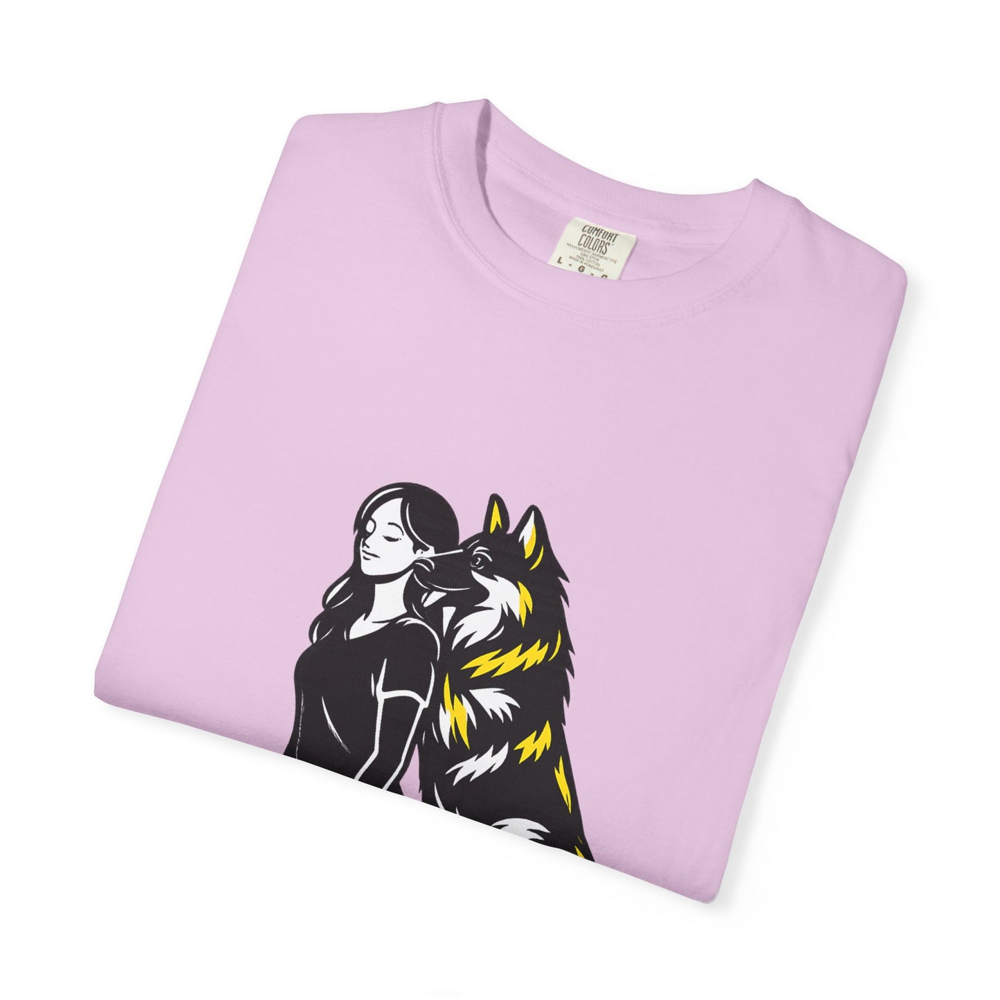 German Shephard and Woman, Guarded Forever, Petite Center Print